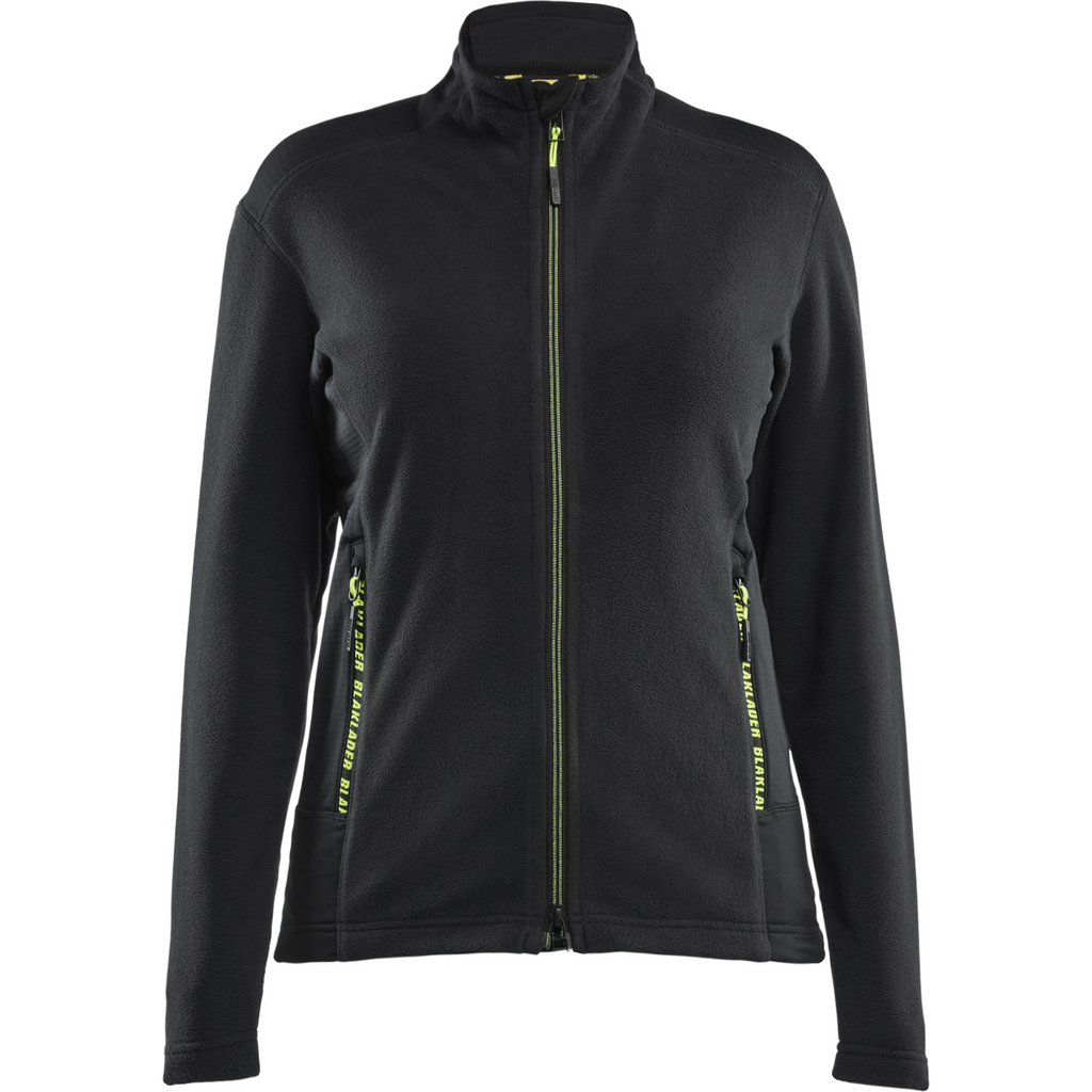 Blaklader Ladies Microfleece Jacket, Black/Yellow