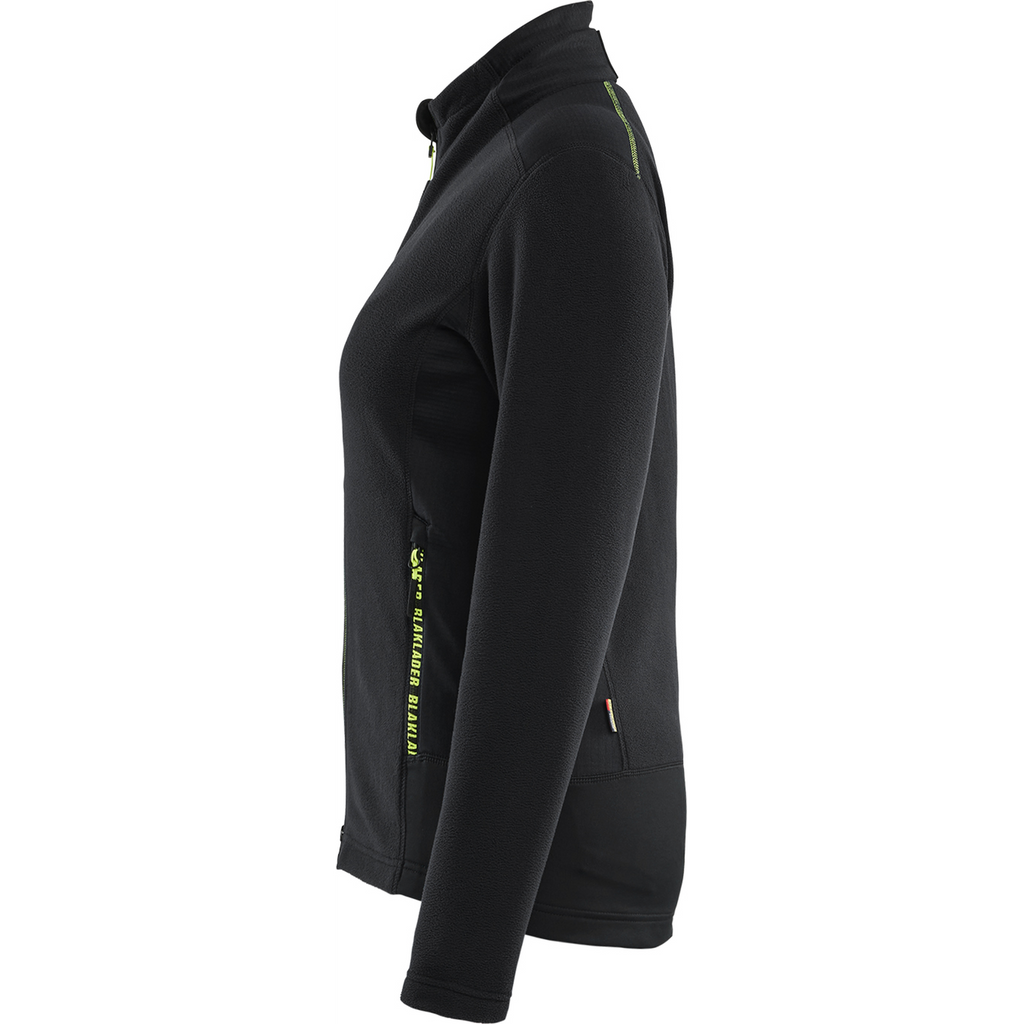Blaklader Ladies Microfleece Jacket, Black/Yellow (3)