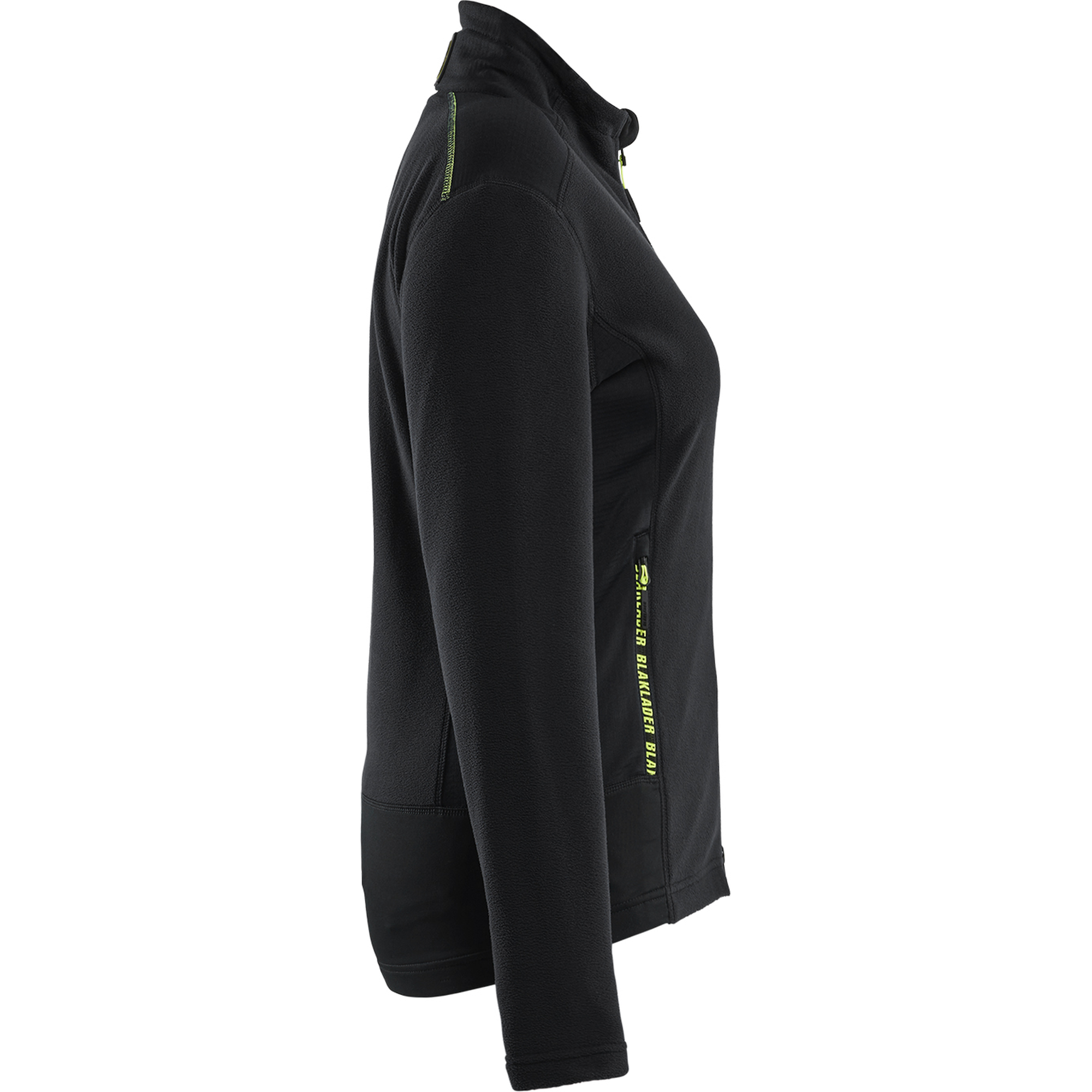 Blaklader Ladies Microfleece Jacket, Black/Yellow (2)