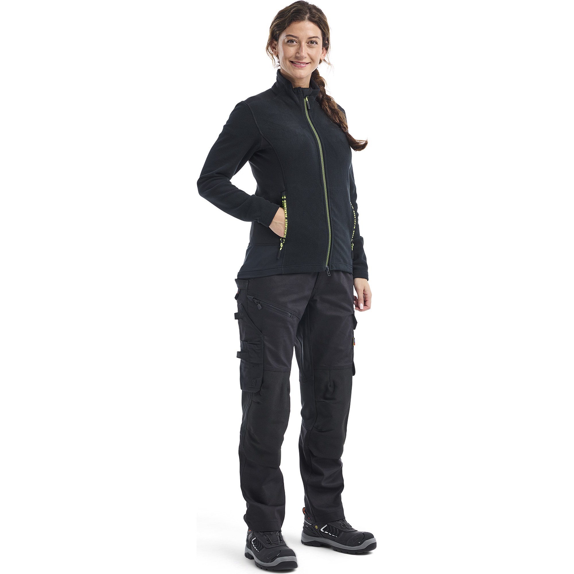 Blaklader Ladies Microfleece Jacket, Black/Yellow (5)
