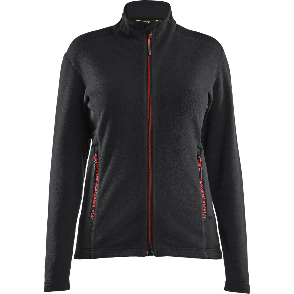 Blaklader Ladies Microfleece Jacket, Black/Red