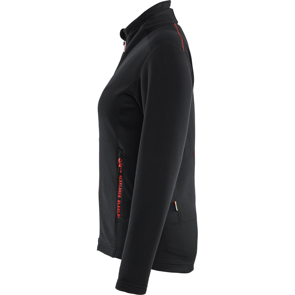 Blaklader Ladies Microfleece Jacket, Black/Red (3)