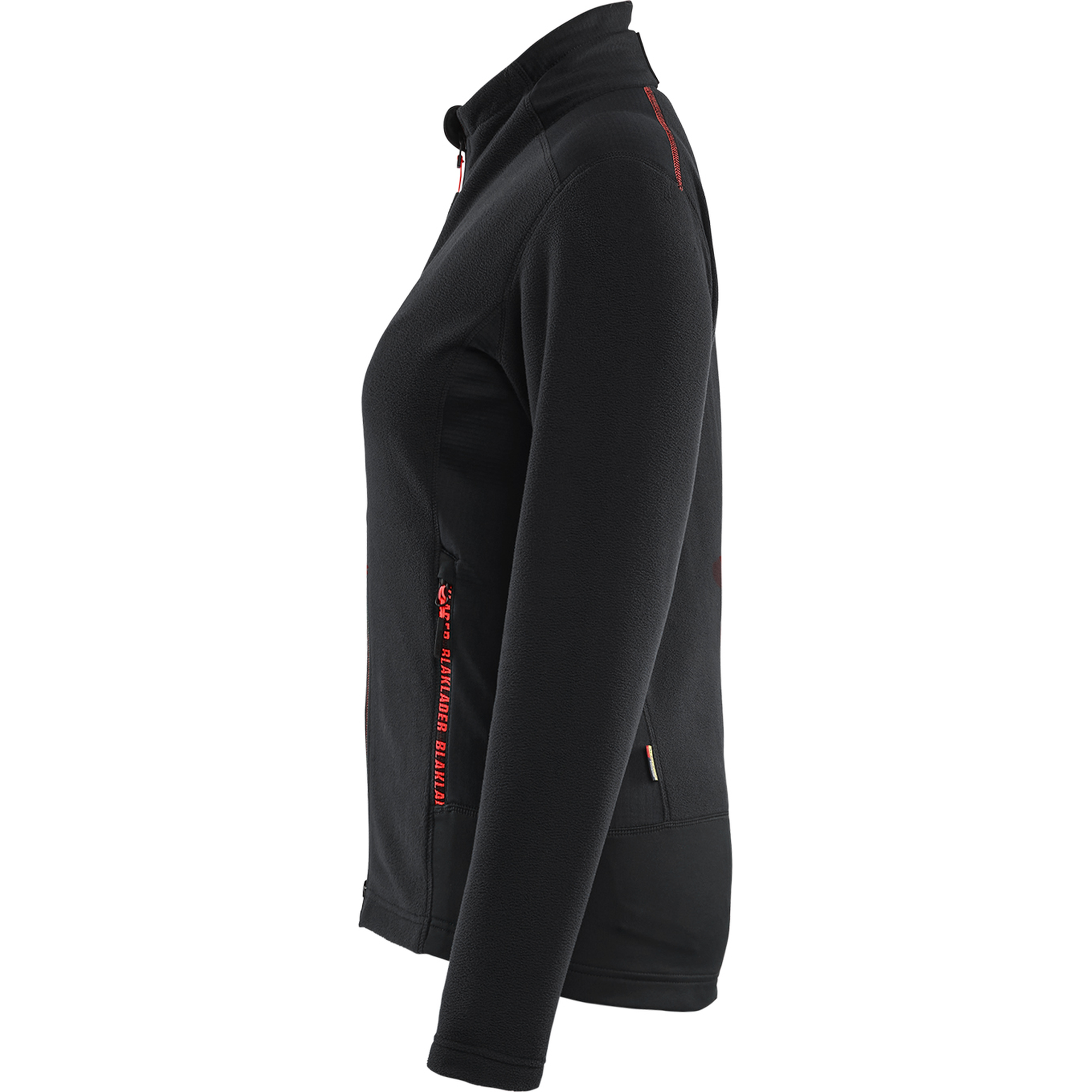 Blaklader Ladies Microfleece Jacket, Black/Red (3)