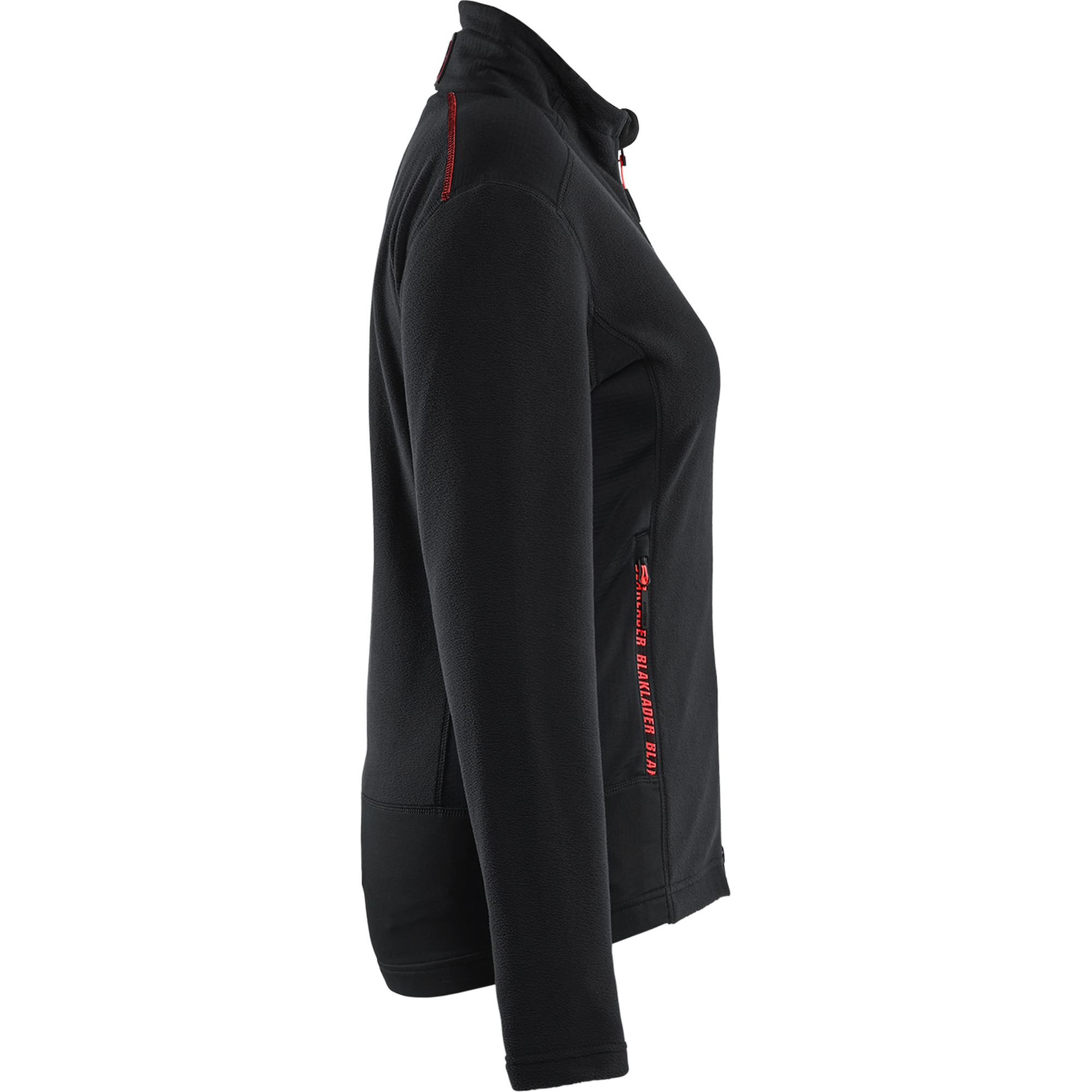 Blaklader Ladies Microfleece Jacket, Black/Red (2)