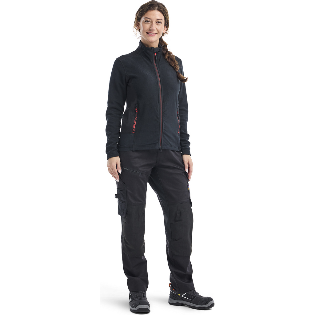 Blaklader Ladies Microfleece Jacket, Black/Red (5)