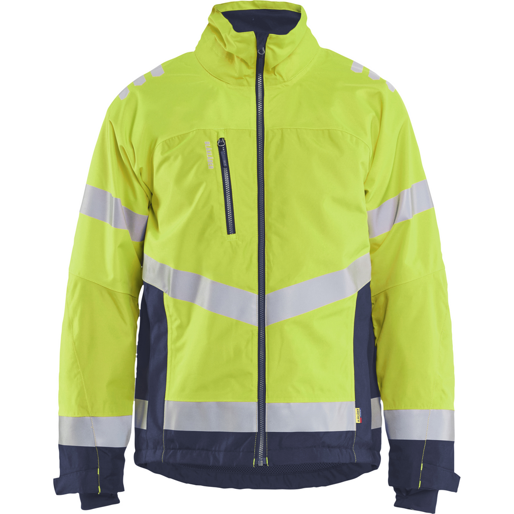 Blaklader High Vis Lined Lightweight Winter Jacket, Yellow/Navy Blue