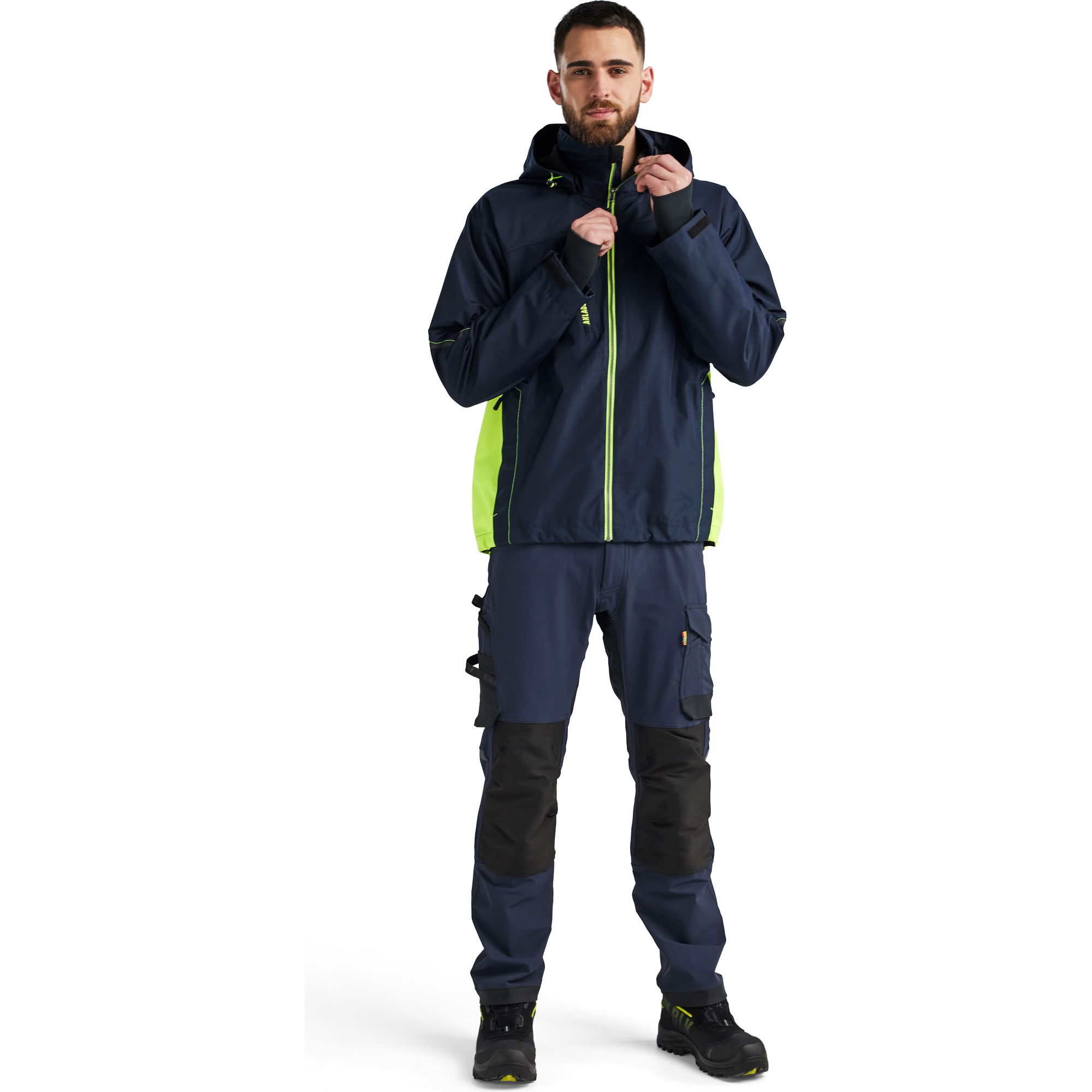 Blaklader Shell Jacket, Dark Navy/Yellow (5)