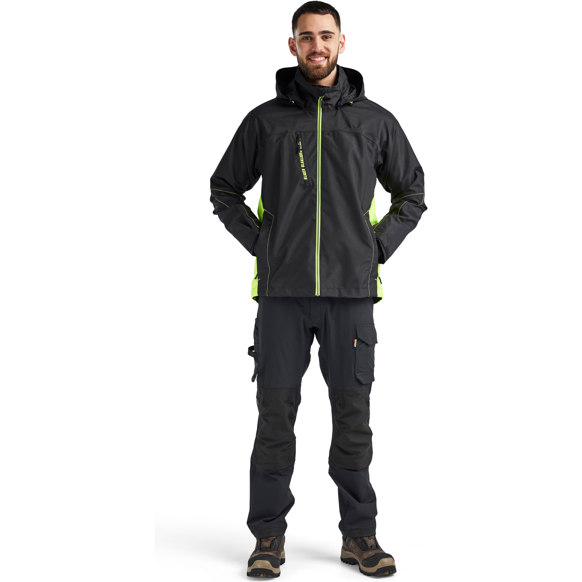 Blaklader Shell Jacket, Black/Yellow (5)