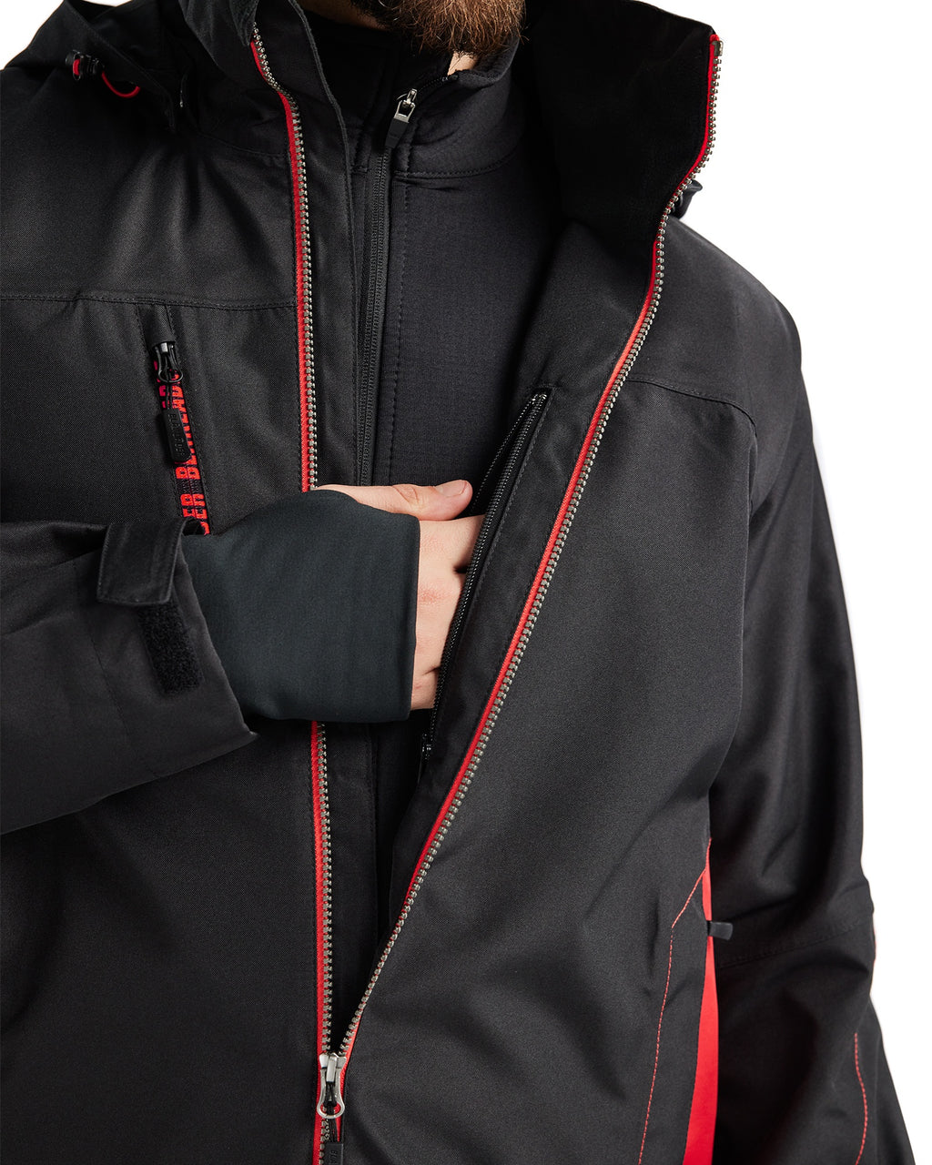 Blaklader Shell Jacket, Black/Red (6)