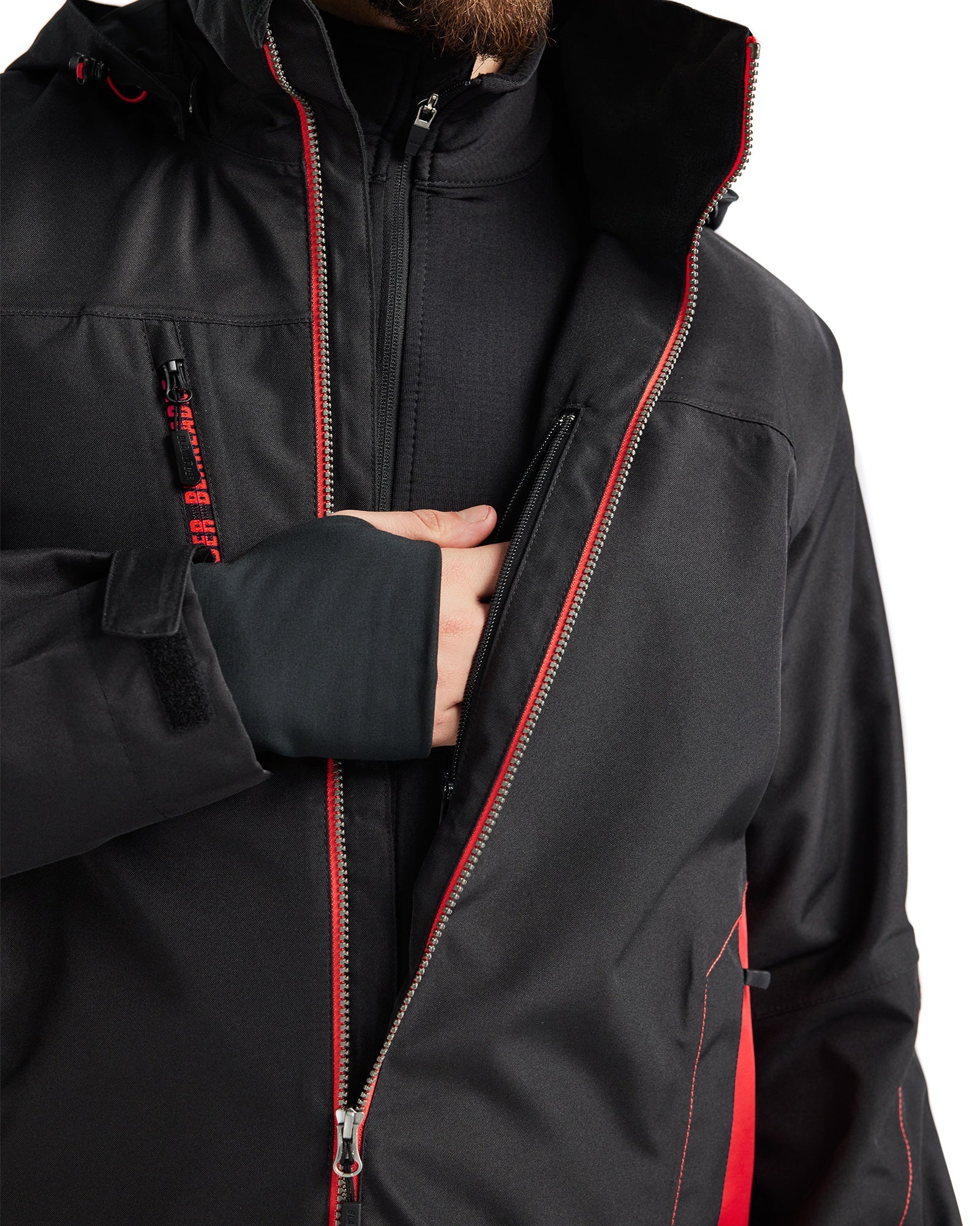 Blaklader Shell Jacket, Black/Red (6)
