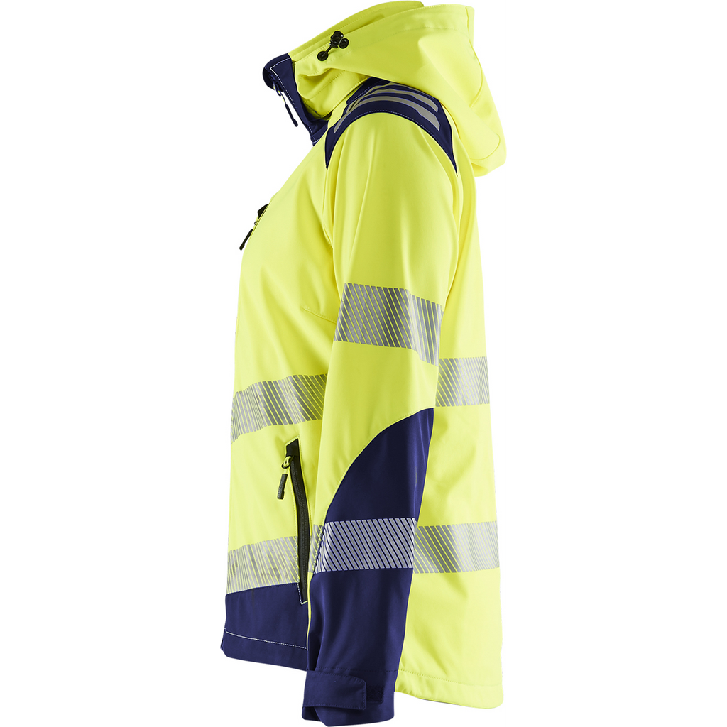 Blaklader High Vis Women's Softshell Jacket, Yellow/Navy Blue (3)