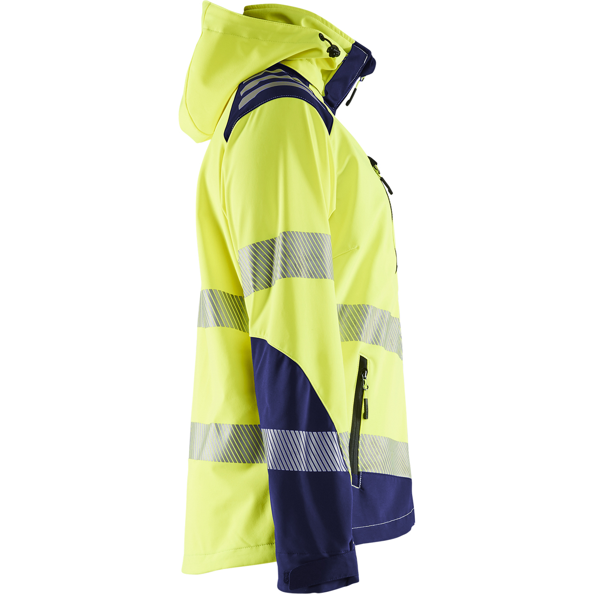 Blaklader High Vis Women's Softshell Jacket, Yellow/Navy Blue (2)
