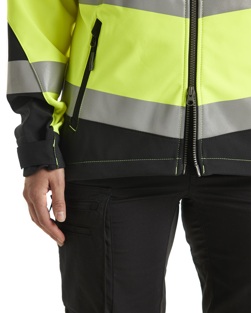 Blaklader High Vis Women's Softshell Jacket, Yellow/Black (7)