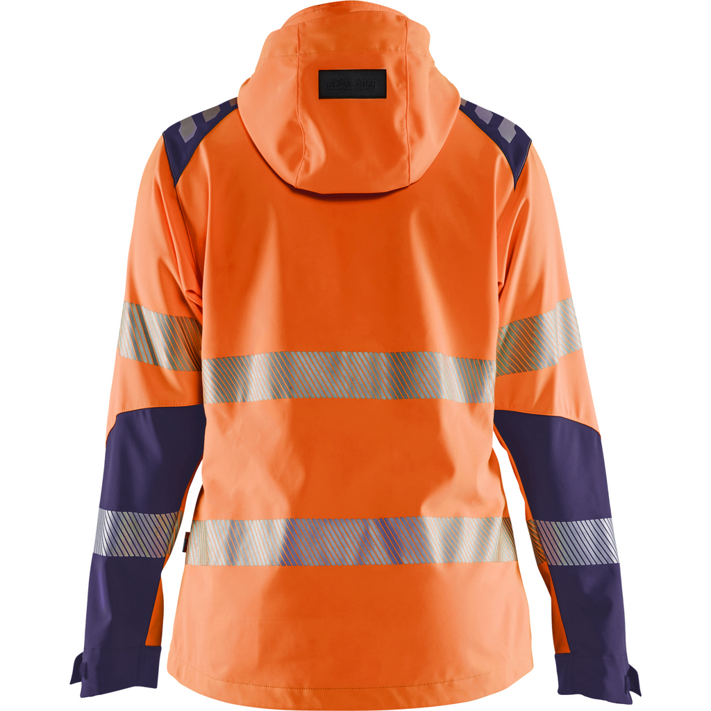 Blaklader High Vis Women's Softshell Jacket, Orange/Navy Blue (4)
