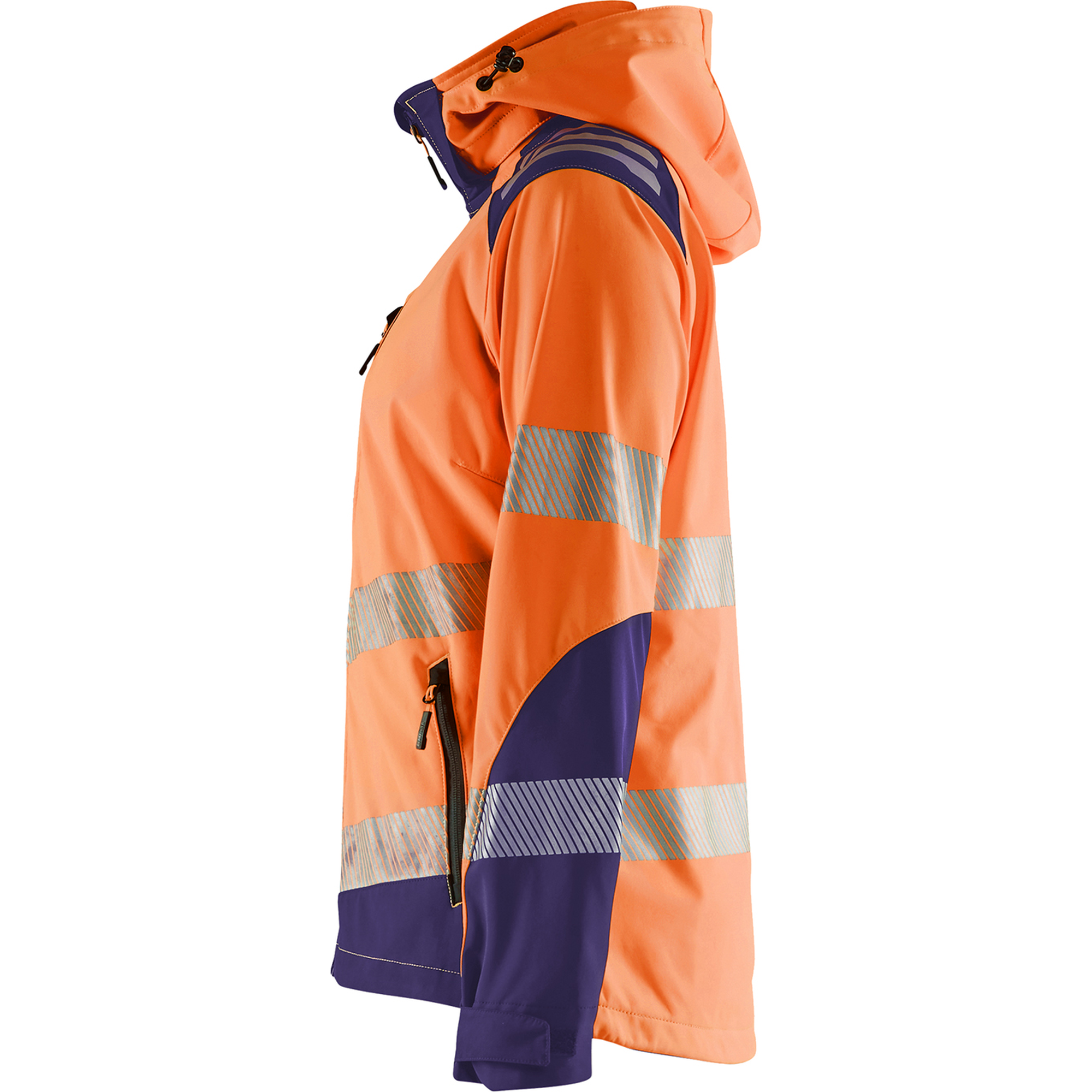 Blaklader High Vis Women's Softshell Jacket, Orange/Navy Blue (3)
