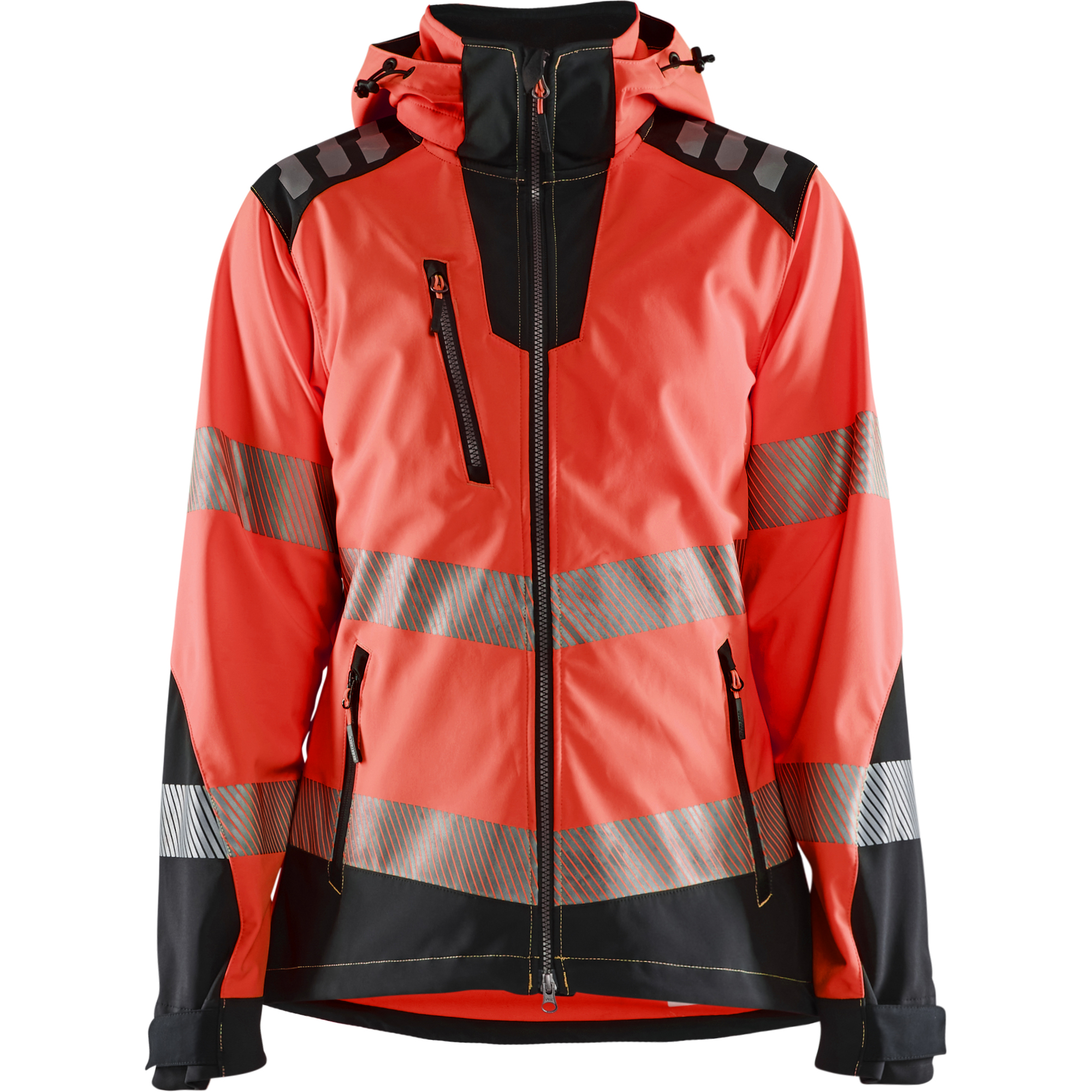 Blaklader High Vis Ladies Softshell Jacket, Red/Black