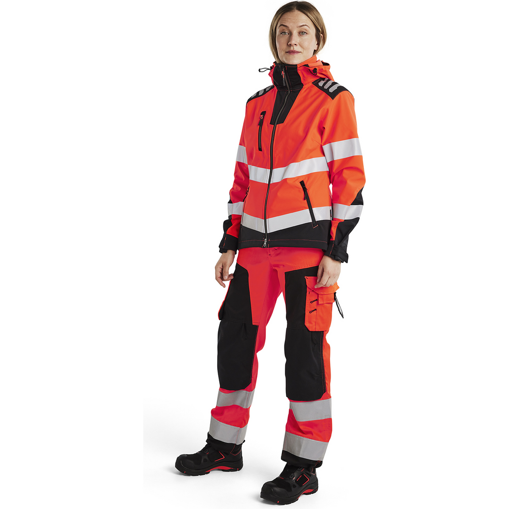Blaklader High Vis Ladies Softshell Jacket, Red/Black (5)