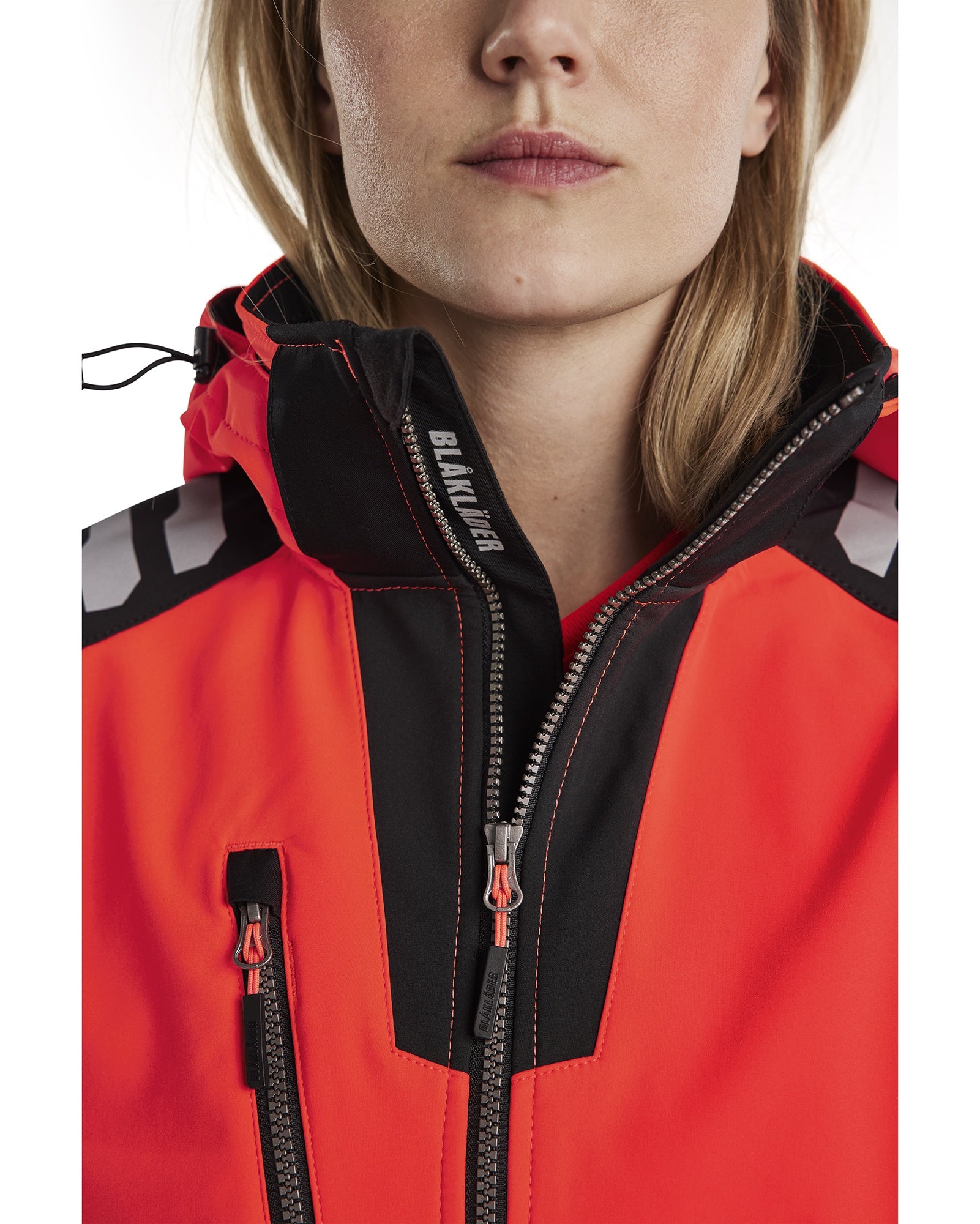 Blaklader High Vis Ladies Softshell Jacket, Red/Black (6)