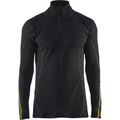 Blaklader Merino Wool Flame Resistant Half-Zip Undershirt, Black