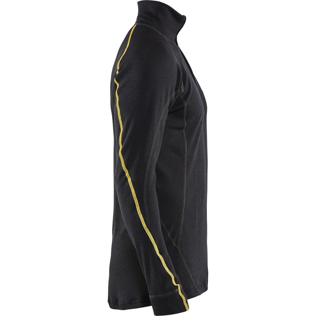 Blaklader Merino Wool Flame Resistant Half-Zip Undershirt, Black (2)