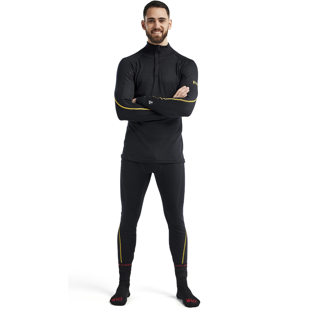 Blaklader Merino Wool Flame Resistant Half-Zip Undershirt, Black (4)