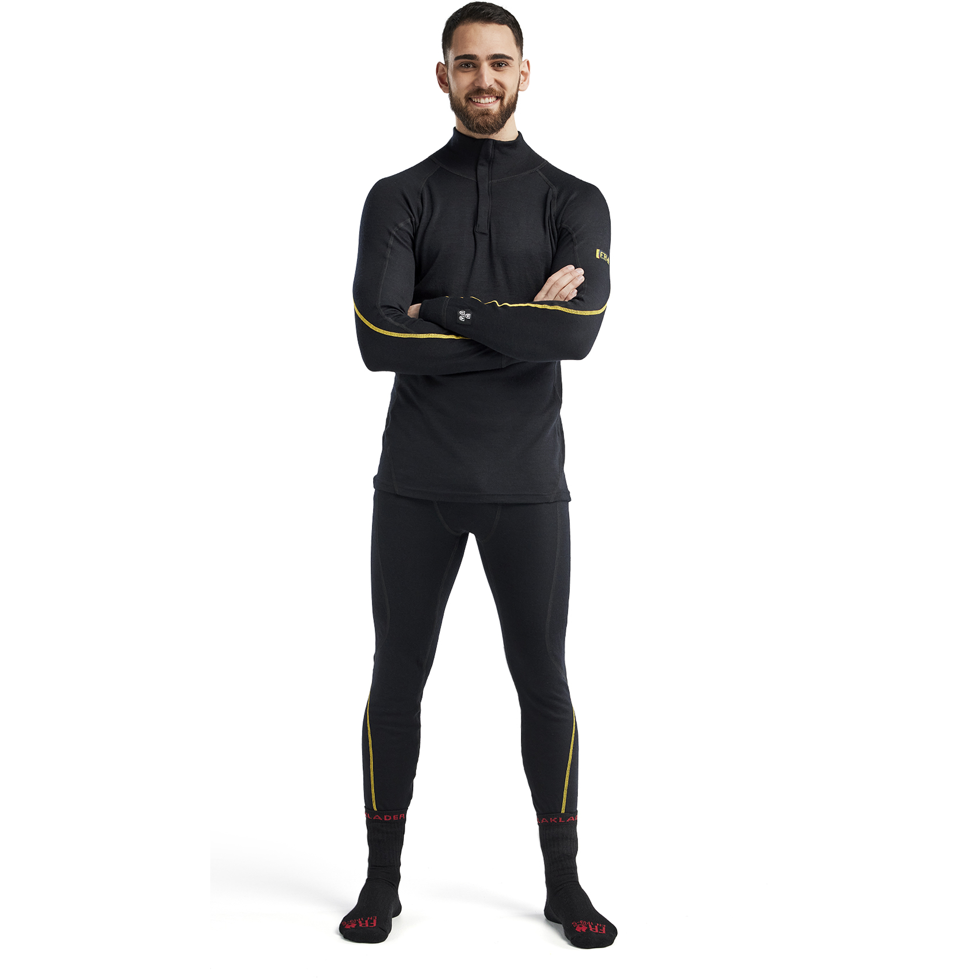Blaklader Merino Wool Flame Resistant Half-Zip Undershirt, Black (4)