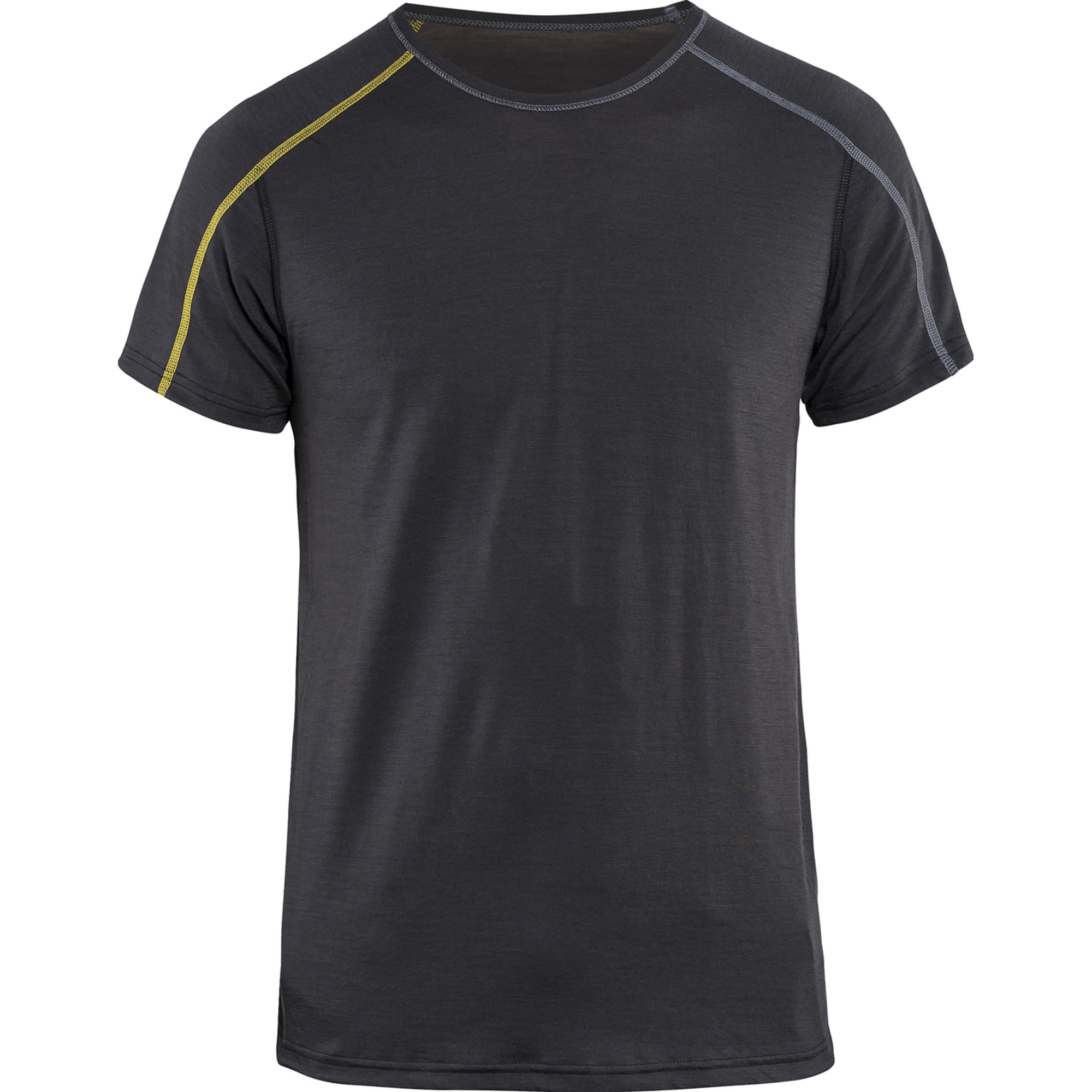 Blaklader XLIGHT Merino Wool Base Layer T-Shirt, Dark Grey/Yellow