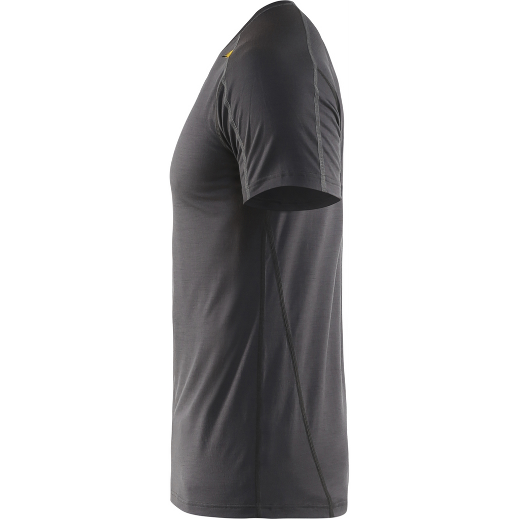 Blaklader XLIGHT Merino Wool Base Layer T-Shirt, Dark Grey/Yellow (3)