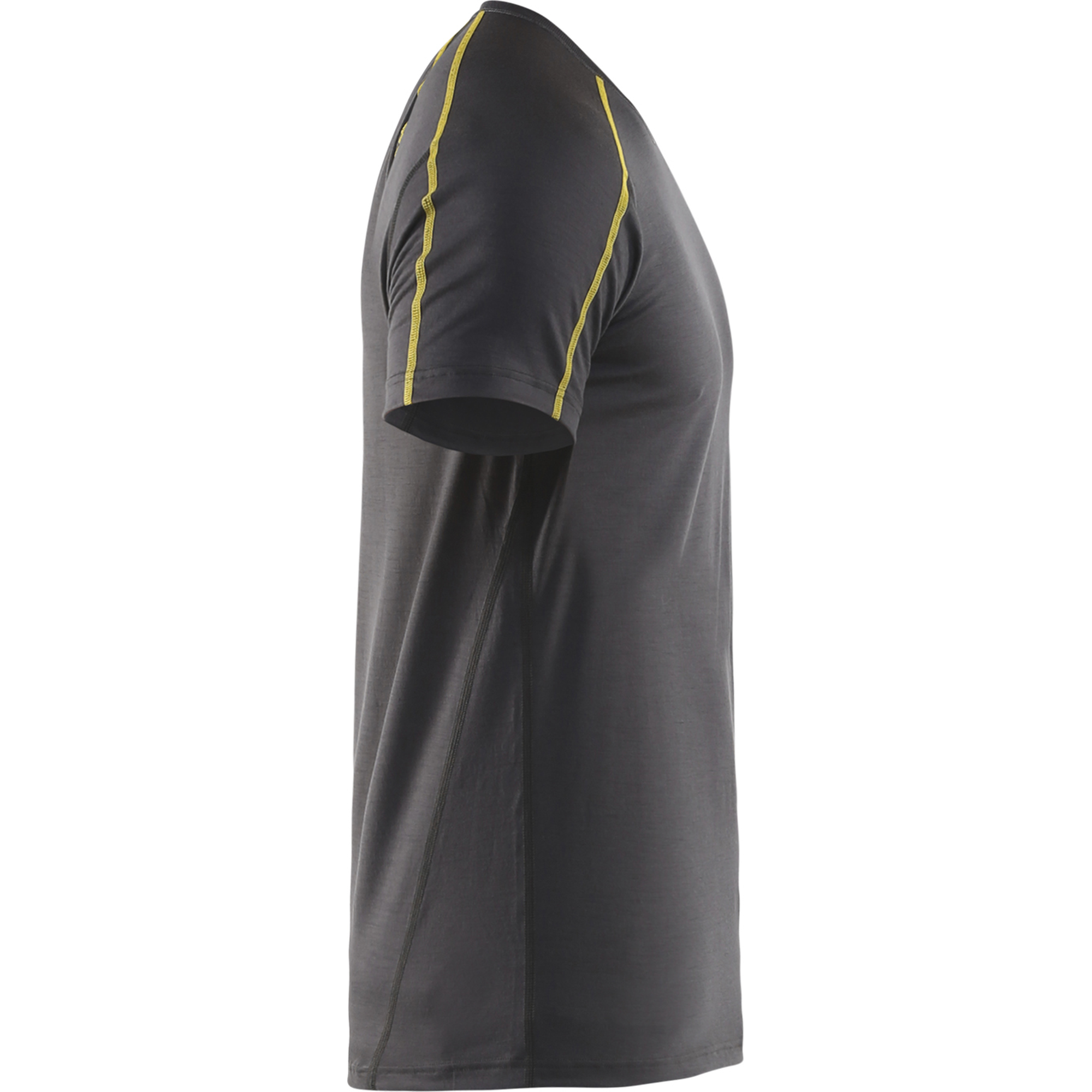 Blaklader XLIGHT Merino Wool Base Layer T-Shirt, Dark Grey/Yellow (2)