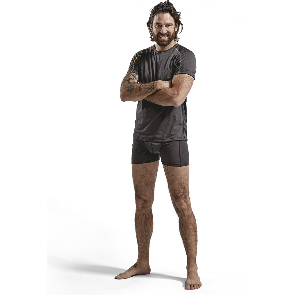 Blaklader XLIGHT Merino Wool Base Layer T-Shirt, Dark Grey/Yellow (5)