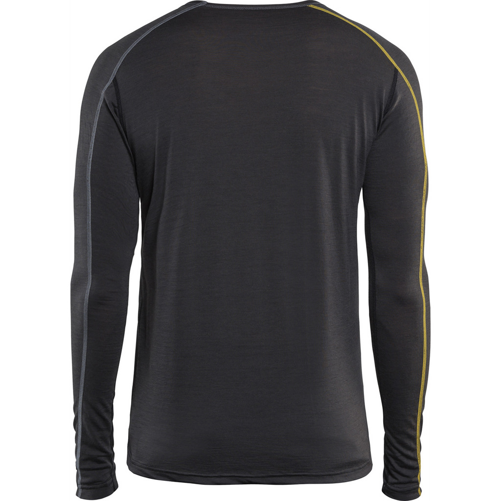 Blaklader XLIGHT Merino Wool Undershirt, Dark Grey/Yellow (4)