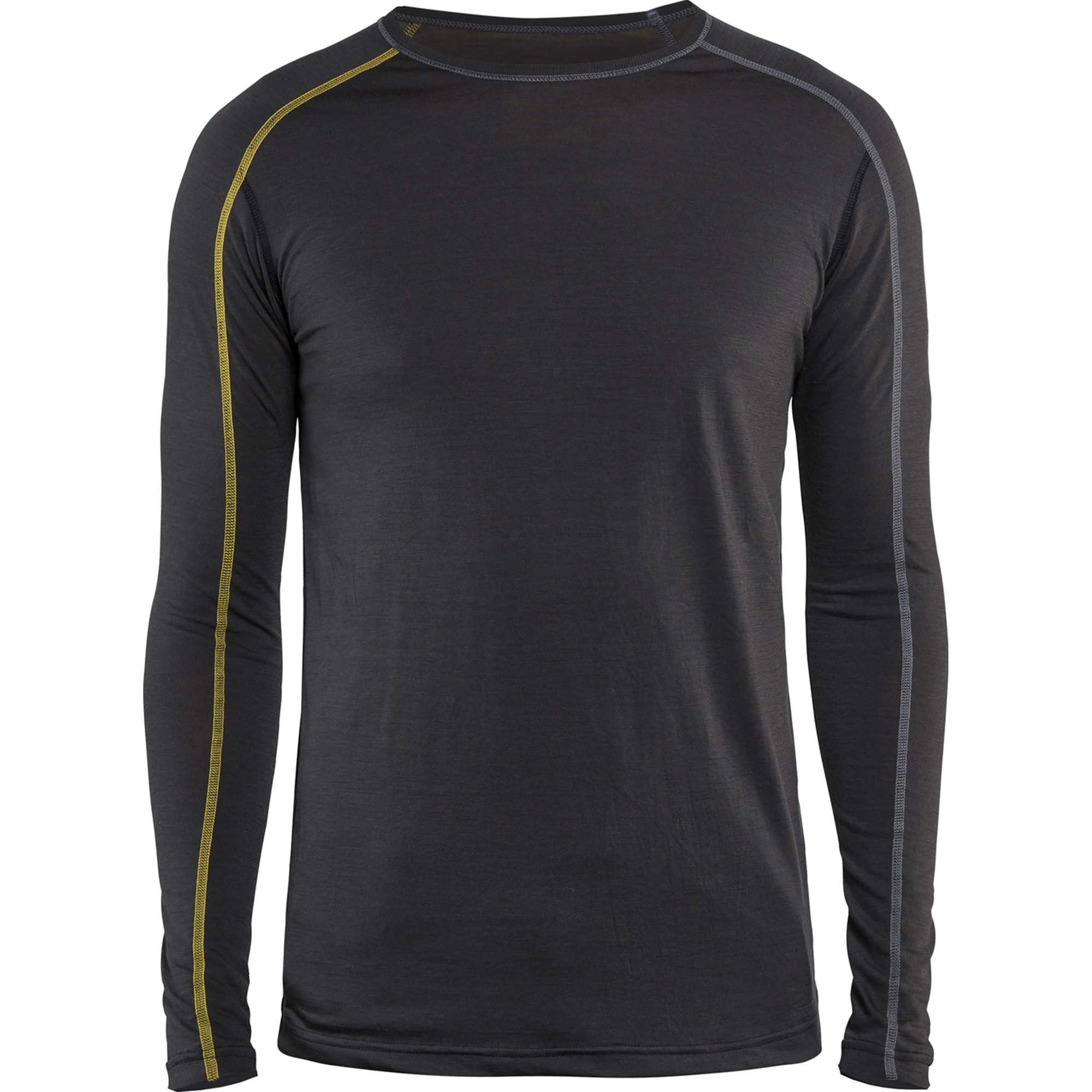 Blaklader XLIGHT Merino Wool Undershirt, Dark Grey/Yellow