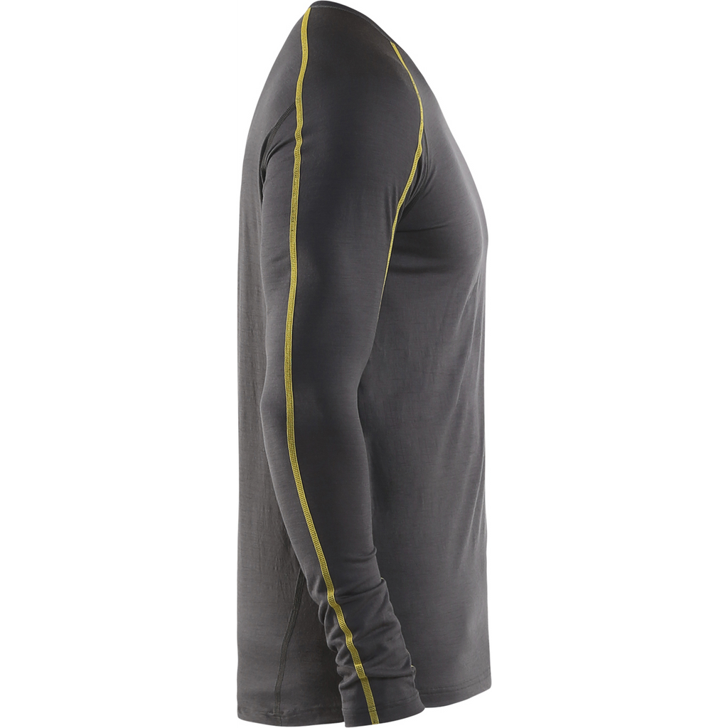 Blaklader XLIGHT Merino Wool Undershirt, Dark Grey/Yellow (2)