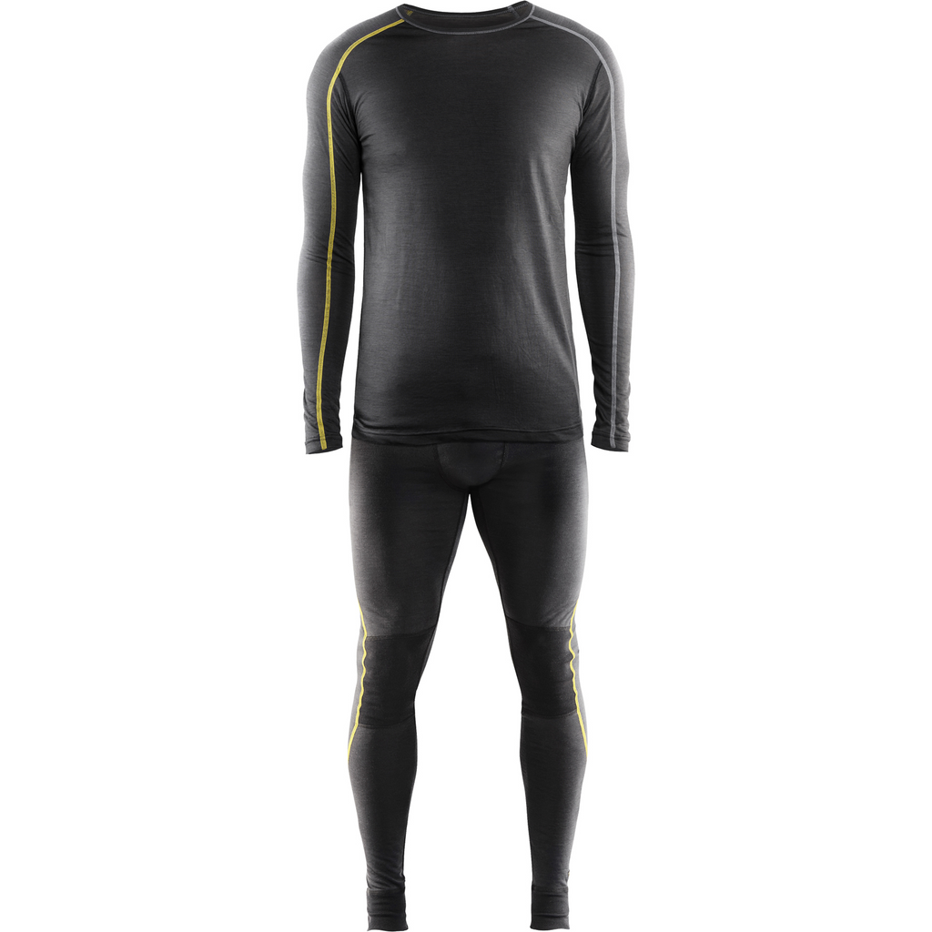 Blaklader XLIGHT Merino Wool Undershirt, Dark Grey/Yellow (6)
