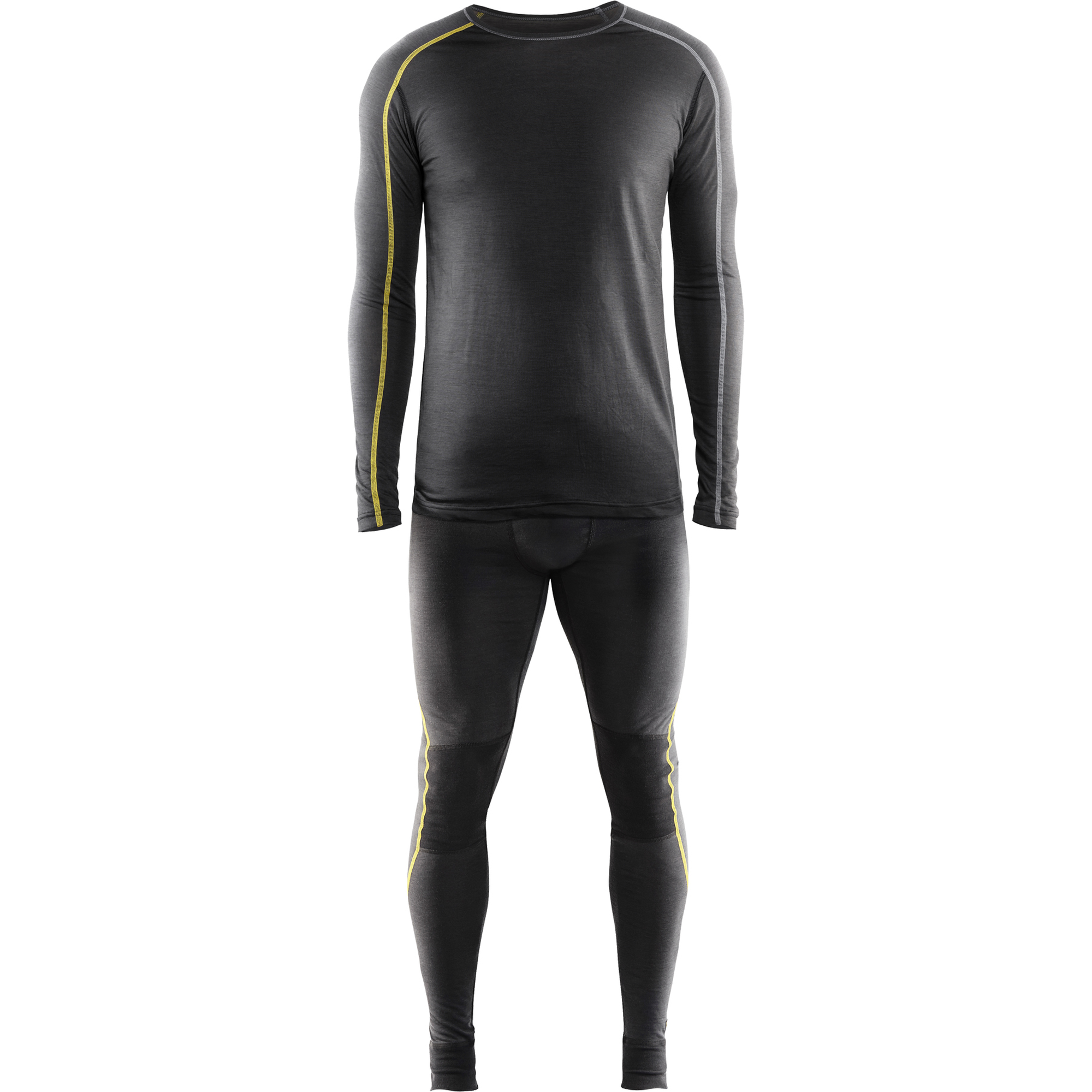Blaklader XLIGHT Merino Wool Undershirt, Dark Grey/Yellow (6)