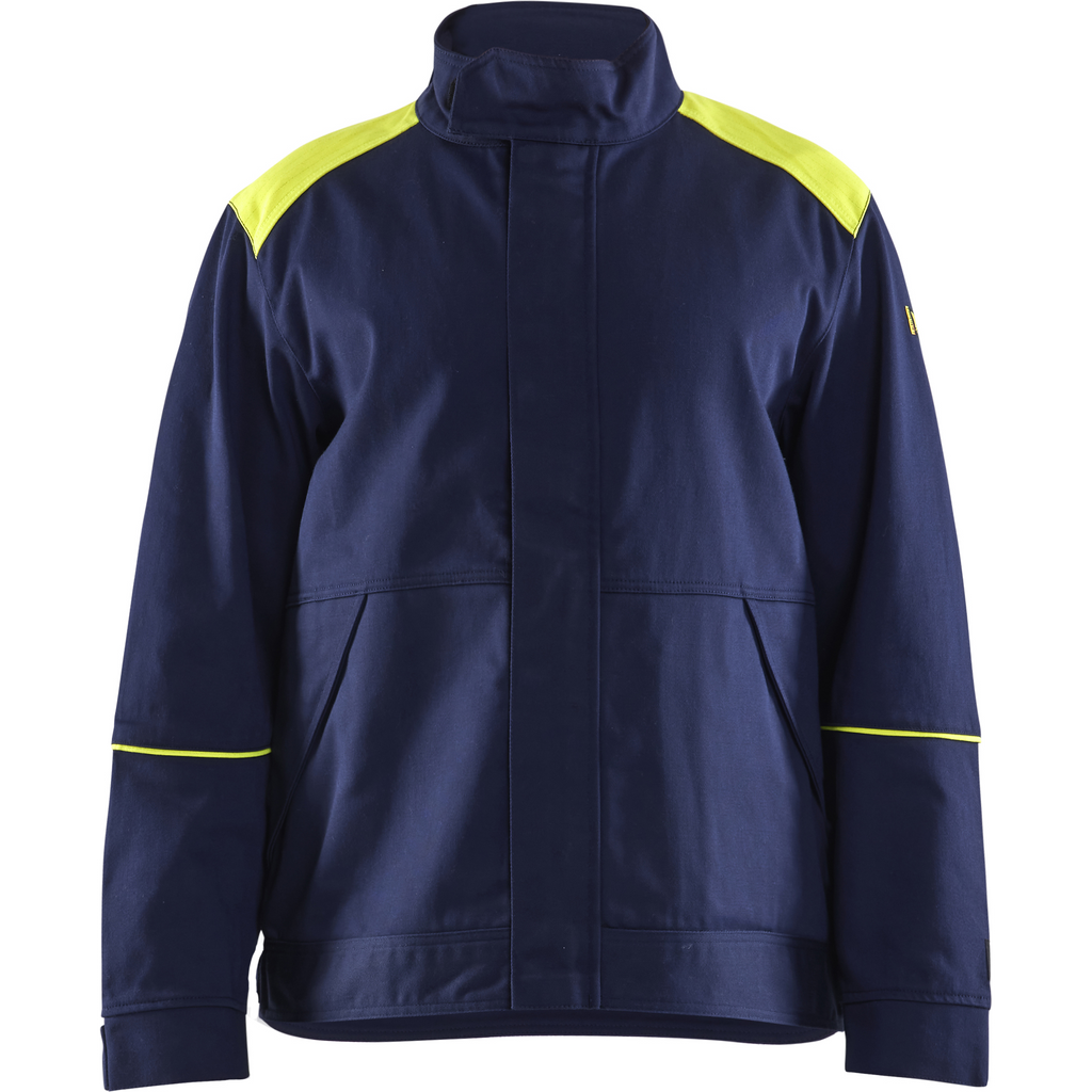 Blaklader Welding Jacket, Navy Blue/ Yellow