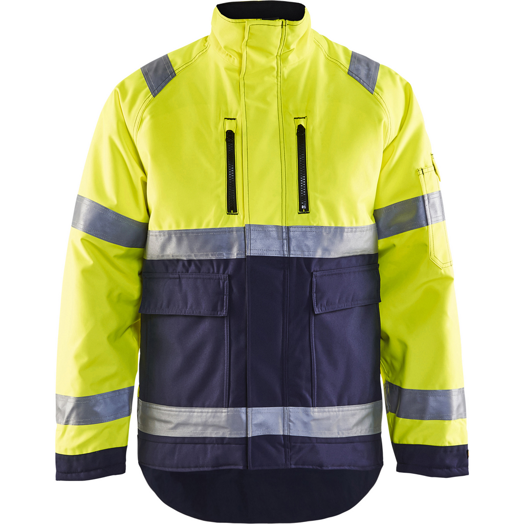 Blaklader High Vis Winter Jacket, Yellow/Navy Blue