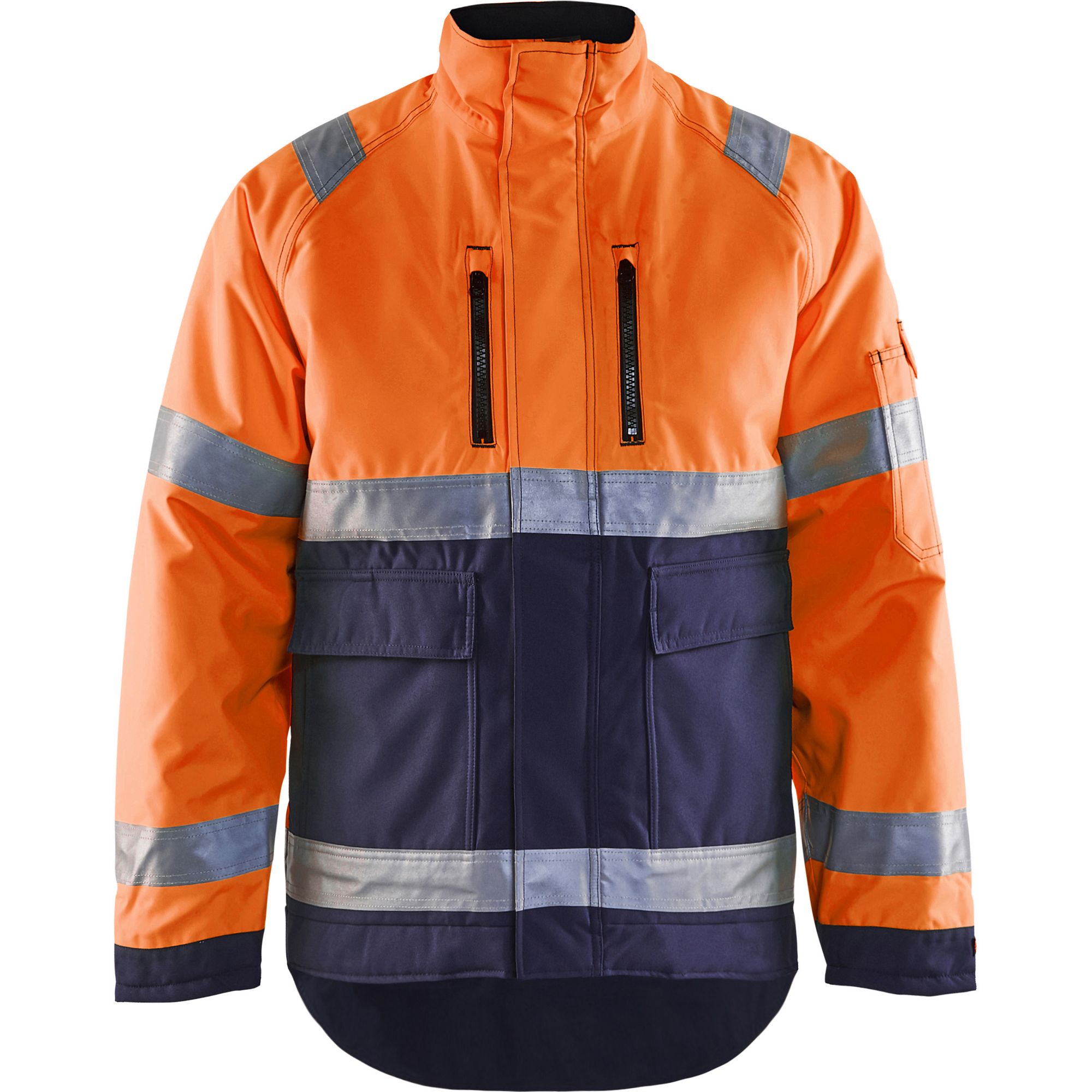 Blaklader High Vis Winter Jacket, Orange/Navy Blue