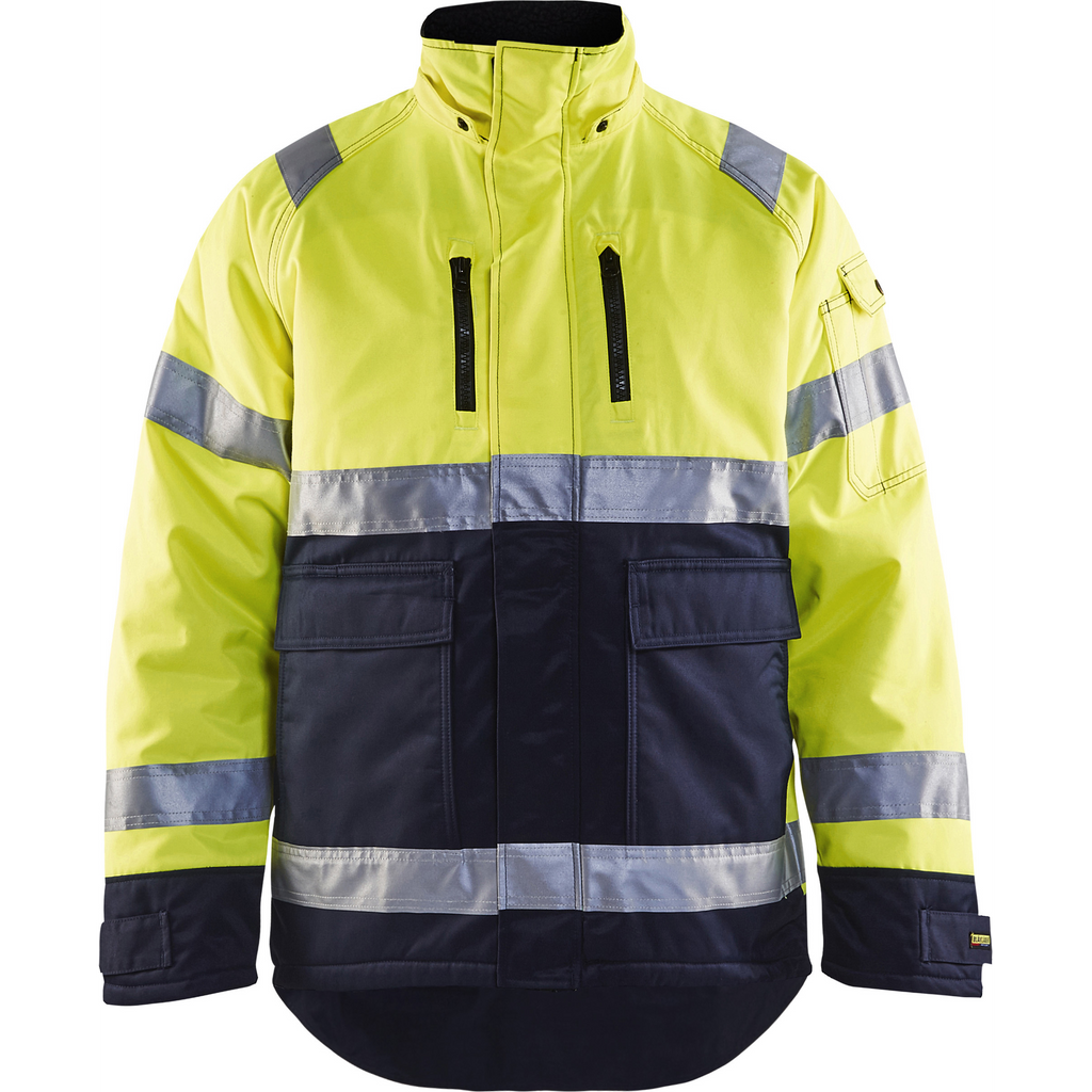 Blaklader High Vis Winter Jacket, Yellow/Navy Blue