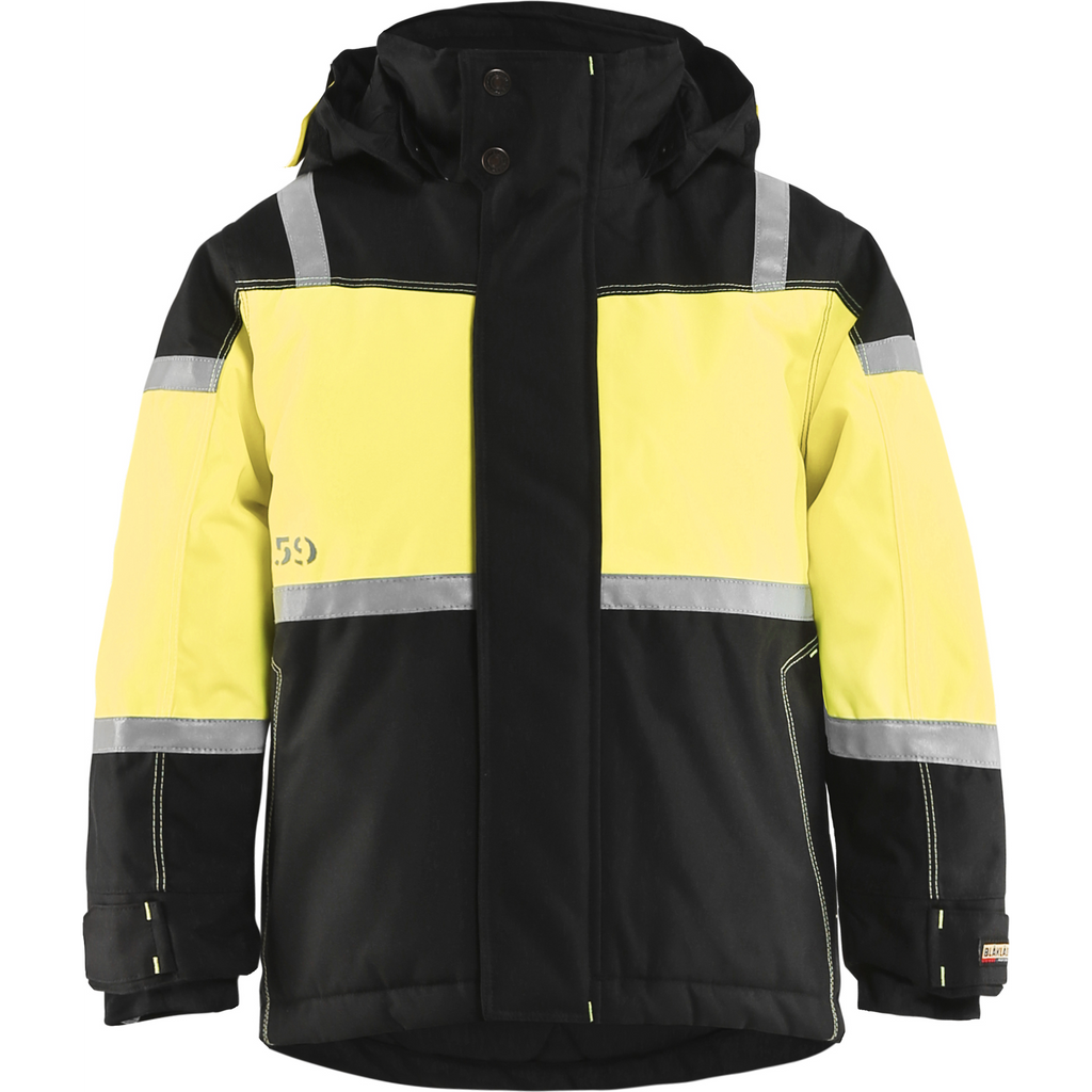 Blaklader Children's Winter Jacket, Black/Yellow