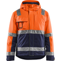 Blaklader High Vis Winter Jacket, Orange/Navy Blue