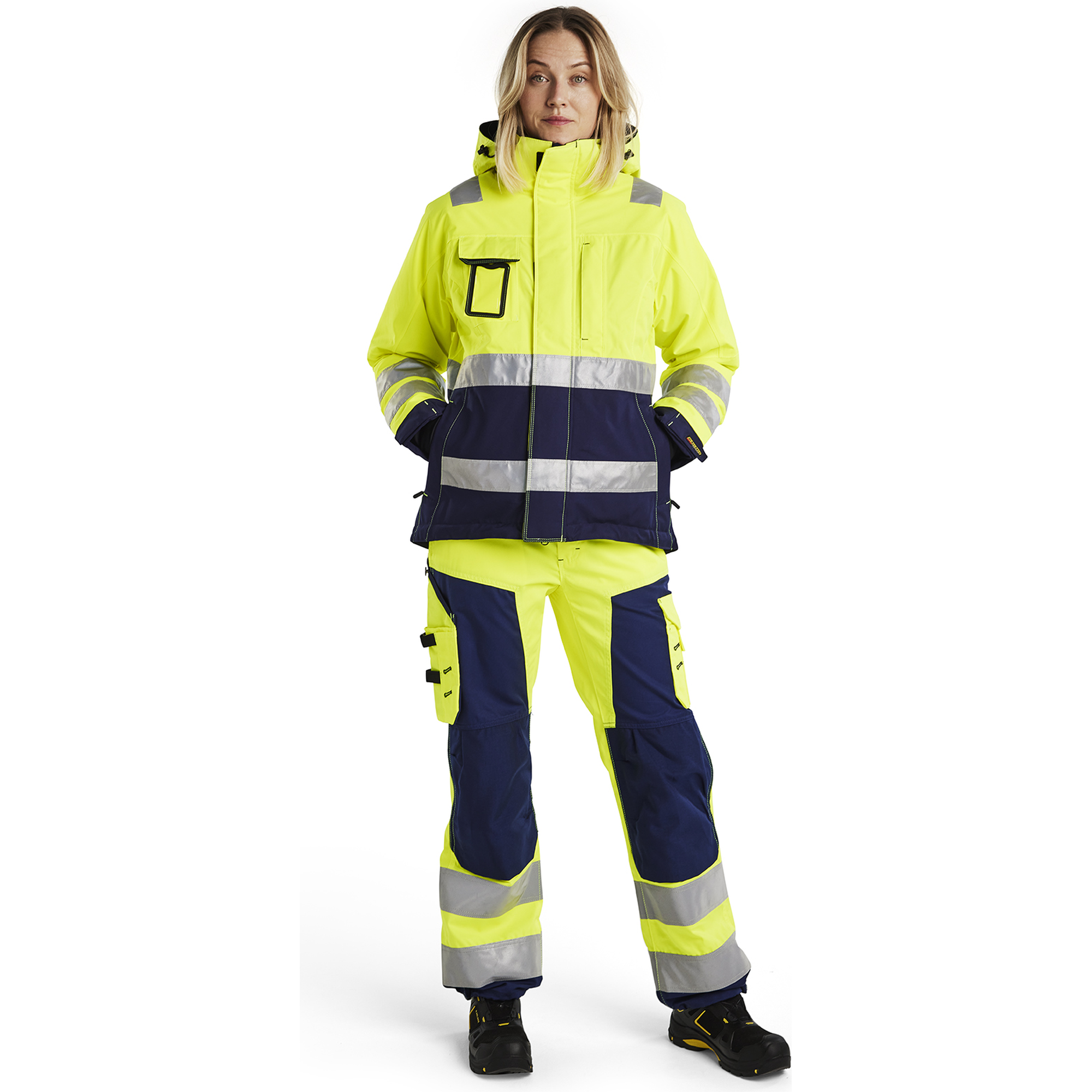 Blaklader High Vis Women's Winter Jacket, Yellow/Navy Blue (5)