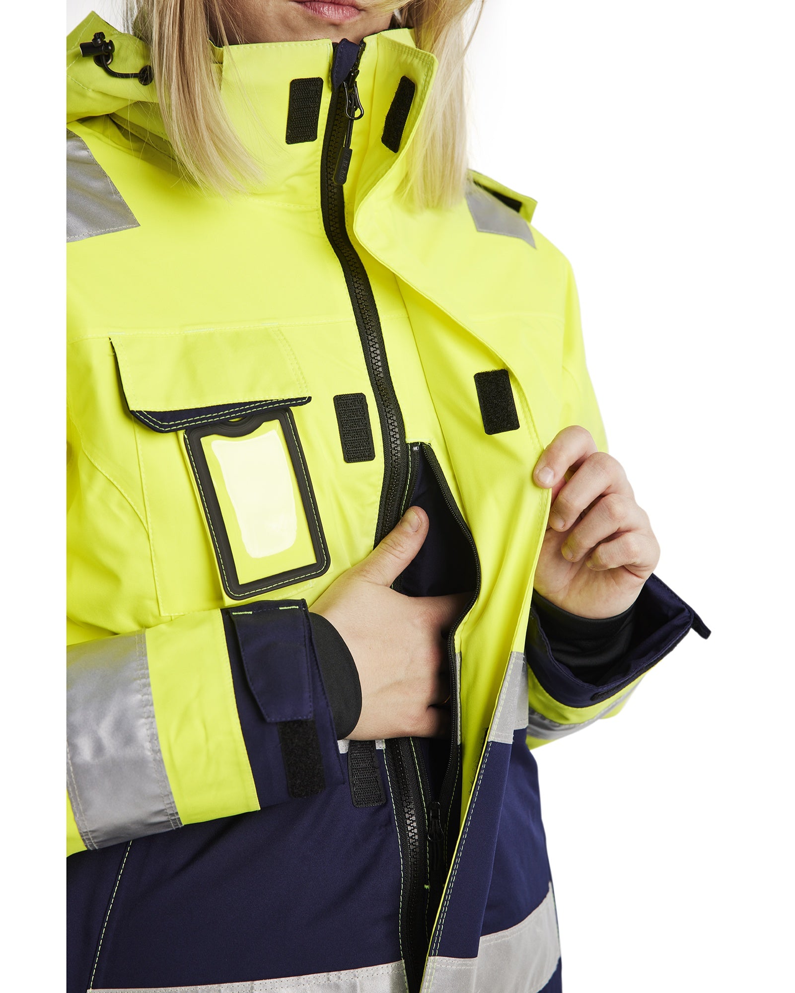 Blaklader High Vis Women's Winter Jacket, Yellow/Navy Blue (7)