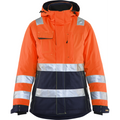 Blaklader High Vis Ladies Winter Jacket, Orange/Navy Blue