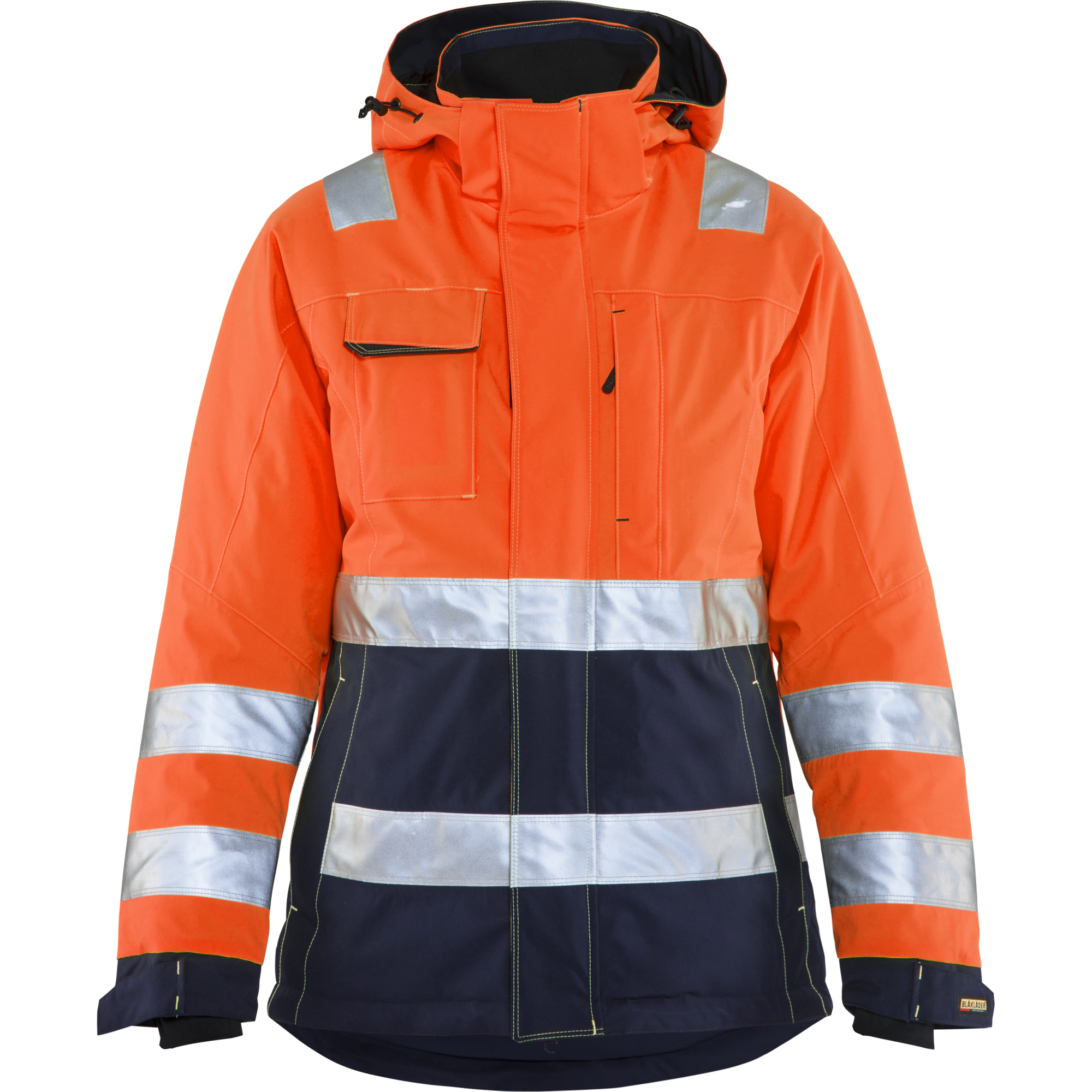 Blaklader High Vis Ladies Winter Jacket, Orange/Navy Blue