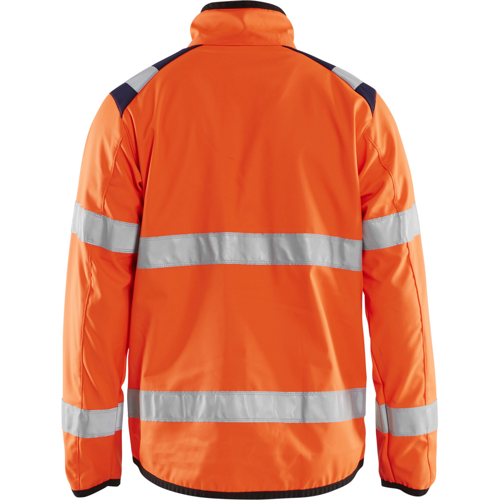 Blaklader High Vis Softshell Jacket, Orange/Navy Blue (4)