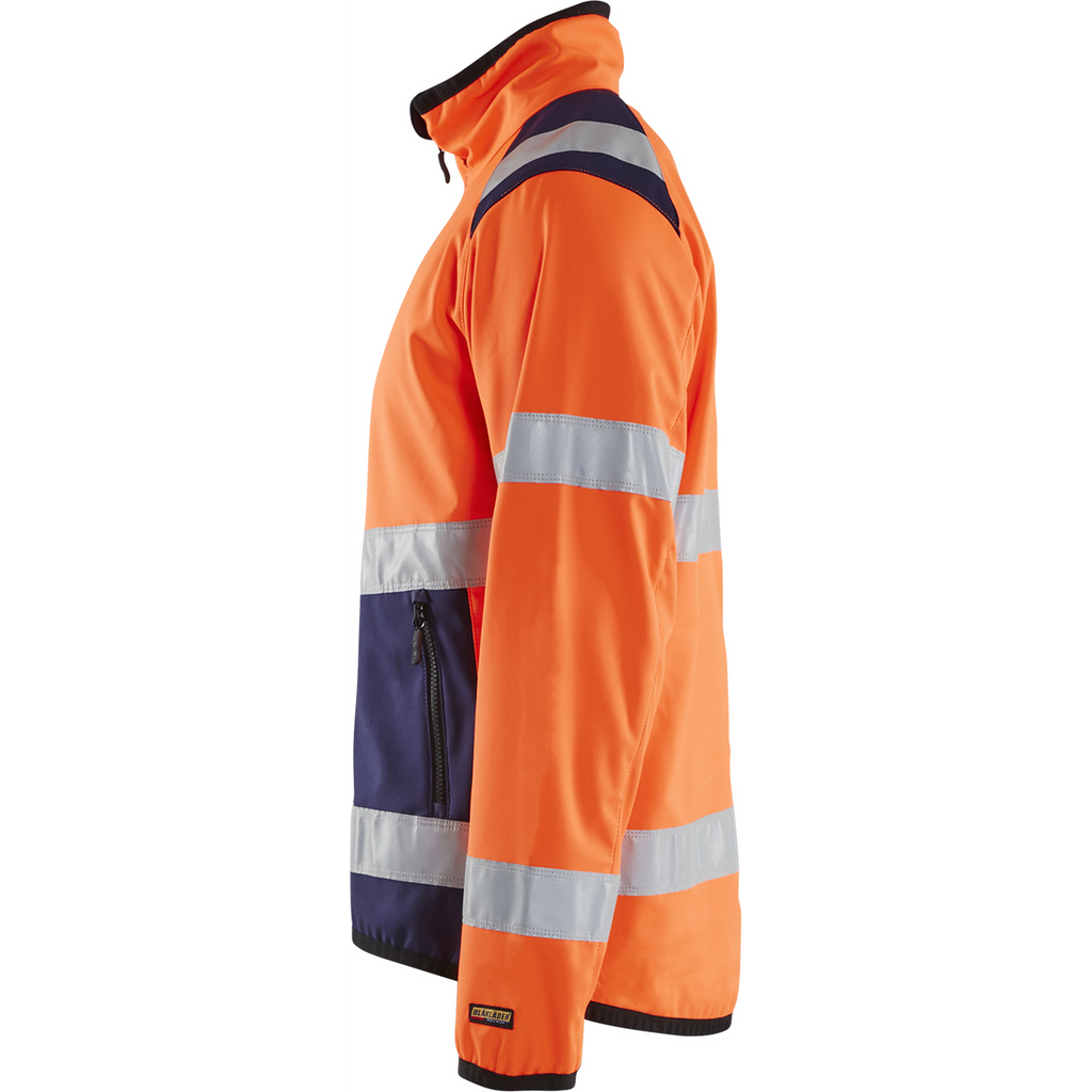 Blaklader High Vis Softshell Jacket, Orange/Navy Blue (3)