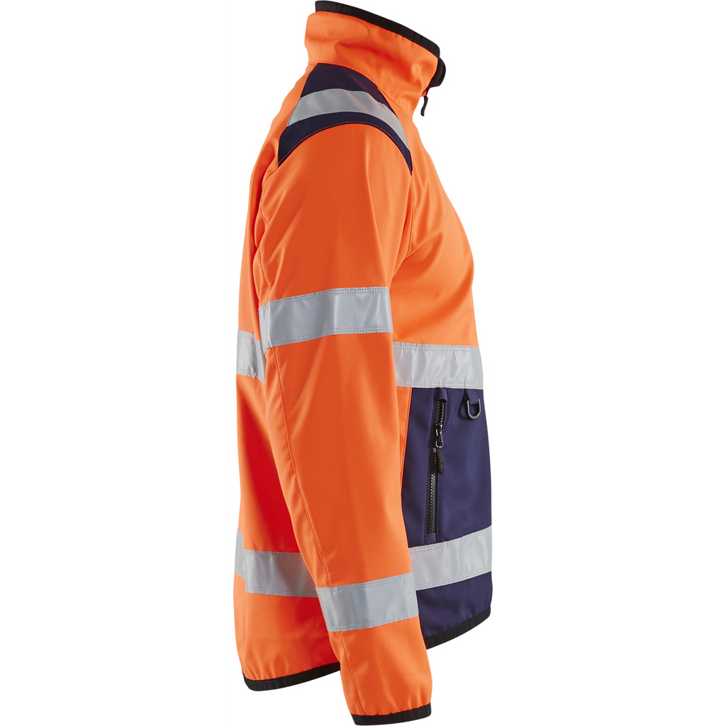 Blaklader High Vis Softshell Jacket, Orange/Navy Blue (2)