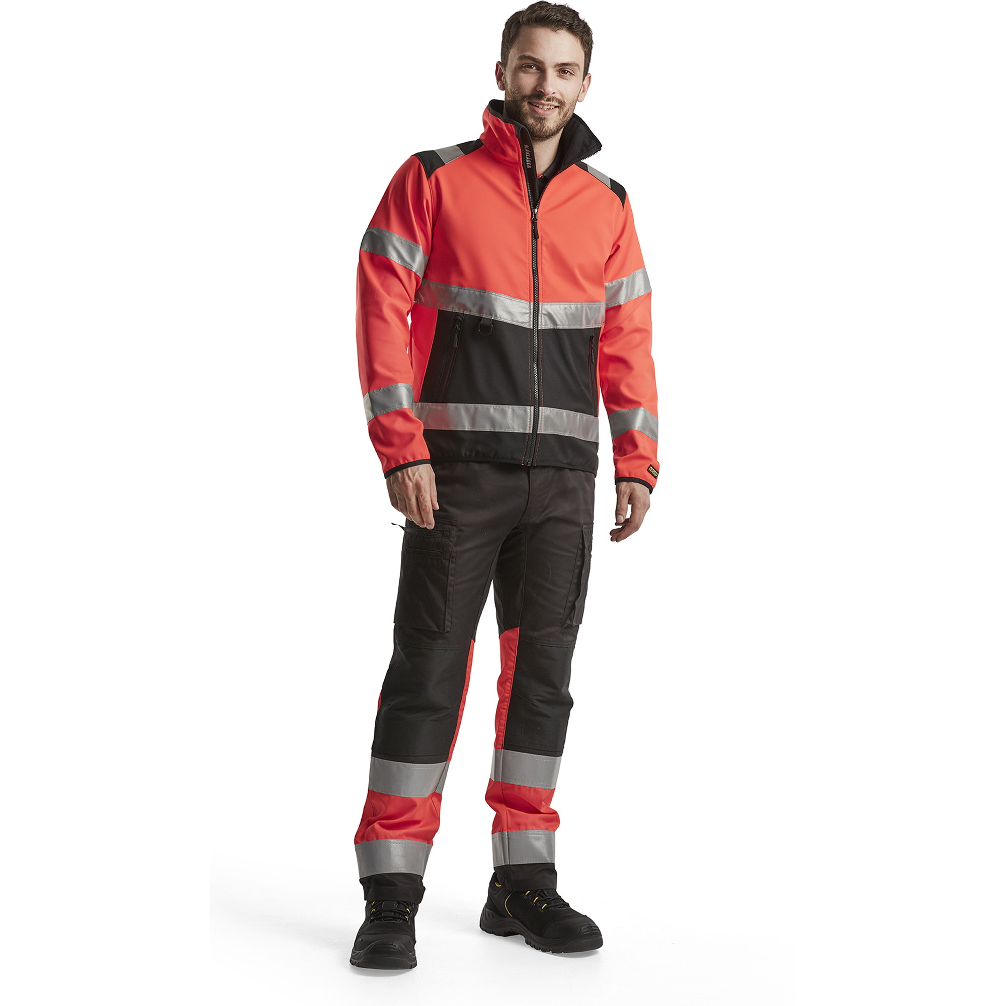 Blaklader High Vis Softshell Jacket, Red/Black (5)
