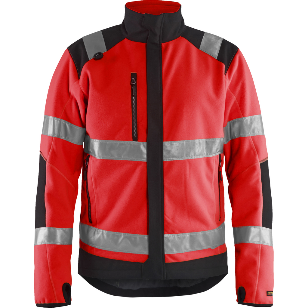 Blaklader Windproof High Vis Fleece Jacket, Red/Black